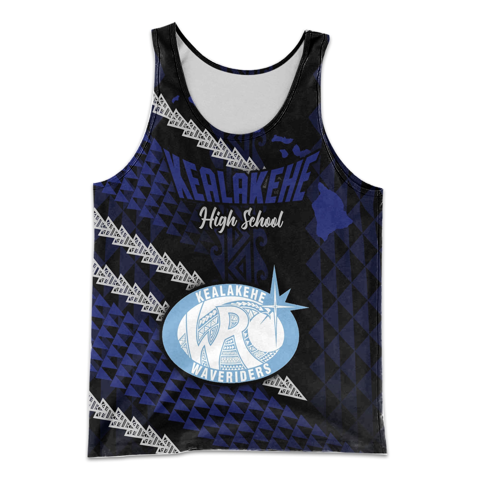 Hawaii Kealakehe High School Custom Men Tank Top Map Style