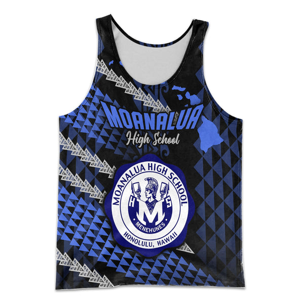 Hawaii Moanalua High School Custom Men Tank Top Map Style