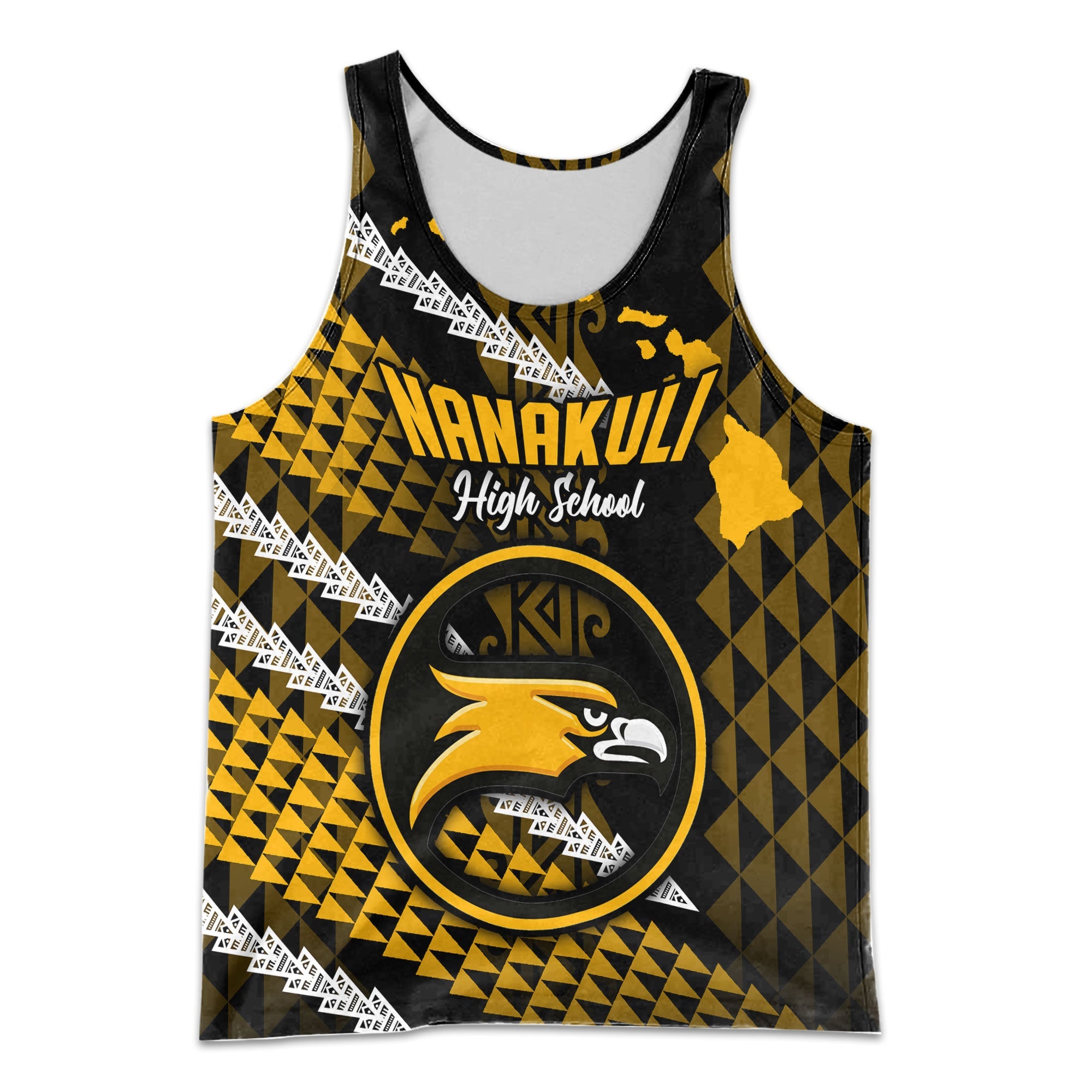 Hawaii Nanakuli High School Custom Men Tank Top Map Style