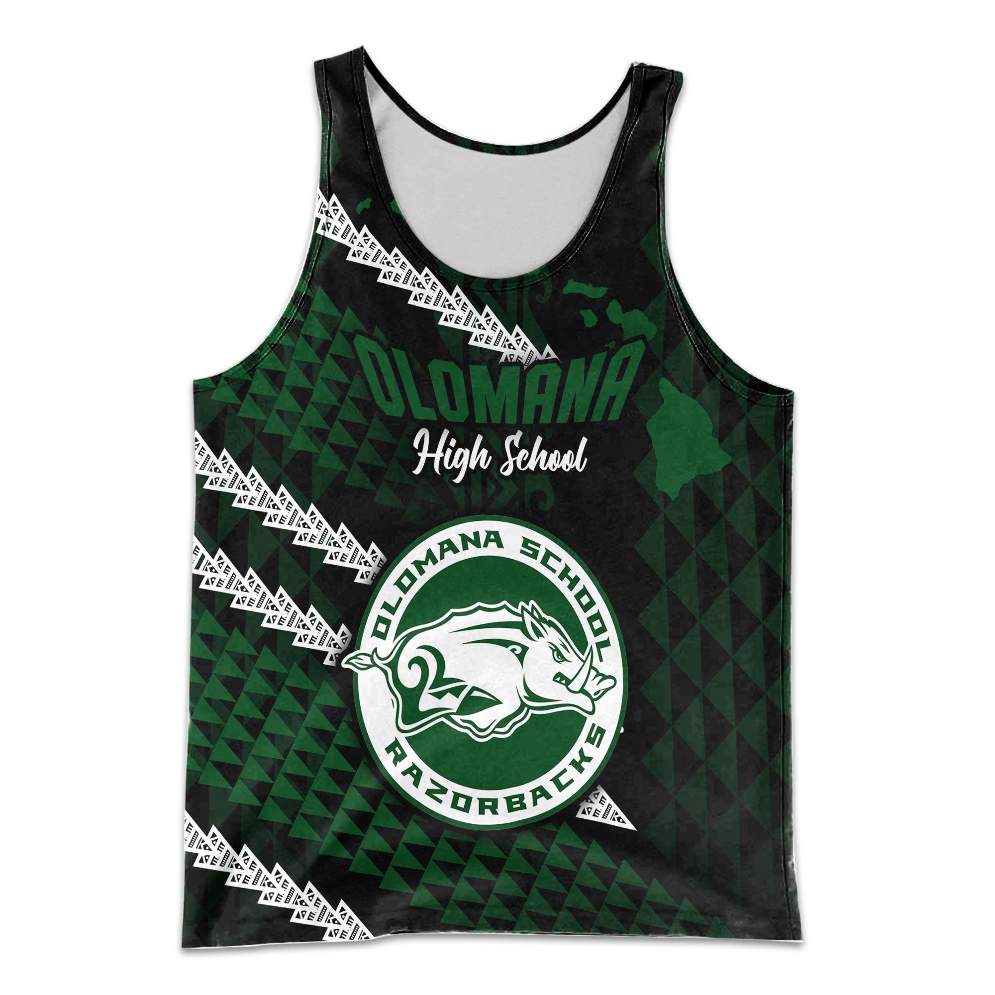 Hawaii Olomana High & Intermediate School Custom Men Tank Top Map Style