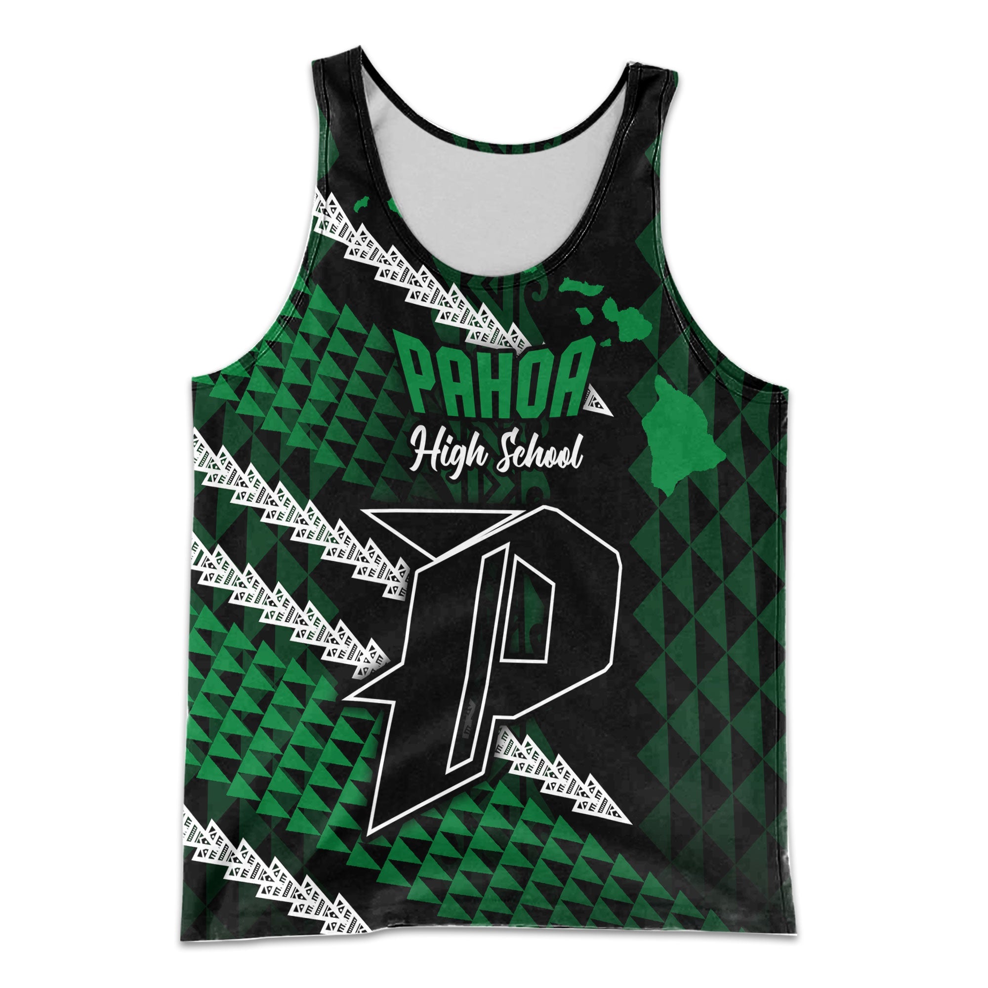 Hawaii Pahoa High & Intermediate School Custom Men Tank Top Map Style