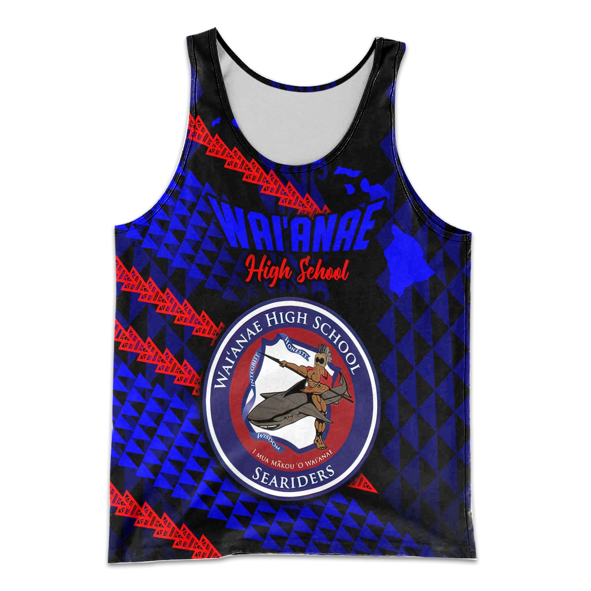 Hawaii Waianae High School Custom Men Tank Top Map Style