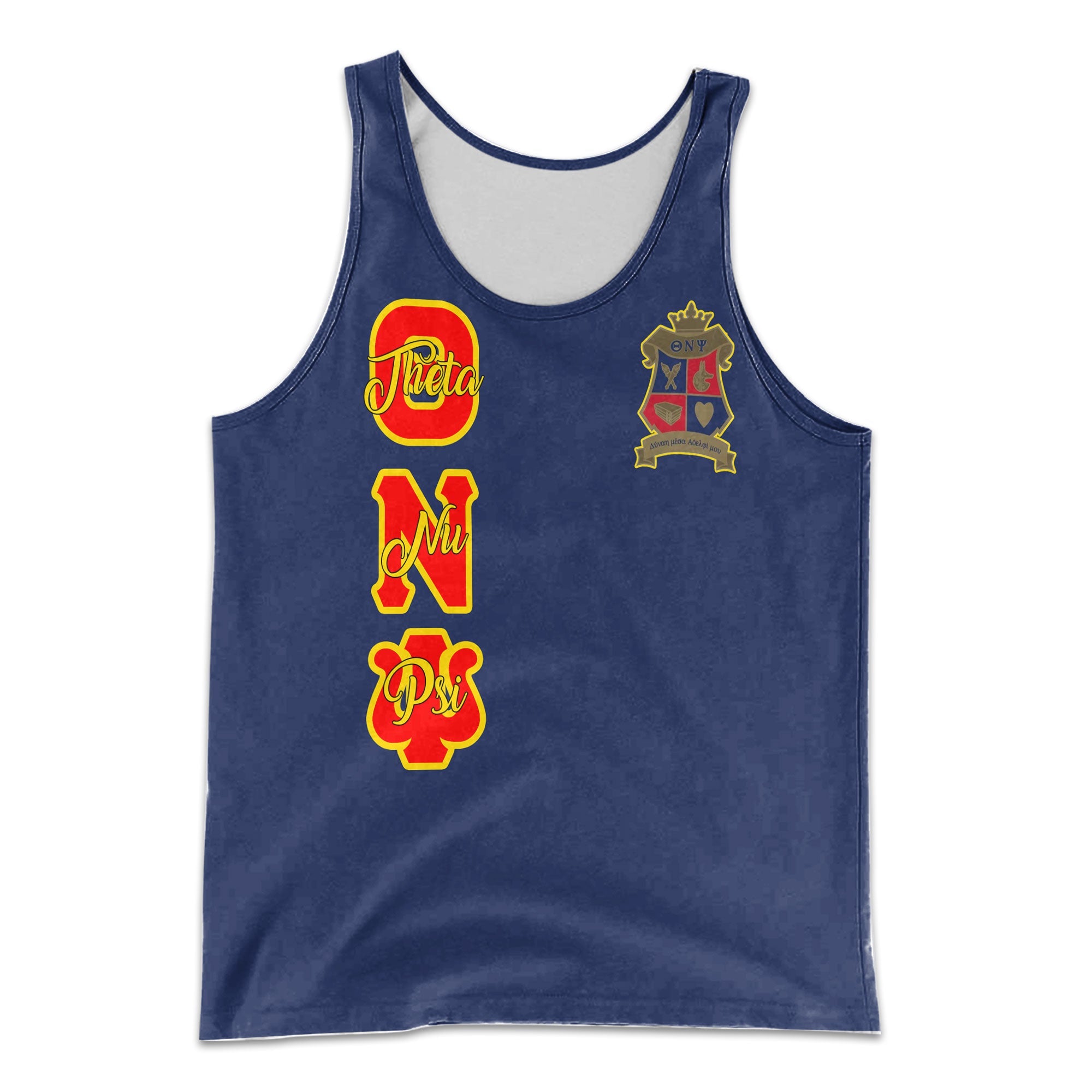 Fraternity Tank Top - Personalized Theta Nu Psi Men Tank Top Original Blue Style