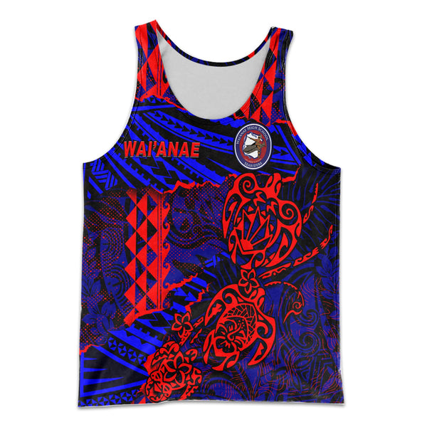 Hawaii Waianae High School Custom Men Tank Top Polynesian Turtle Style