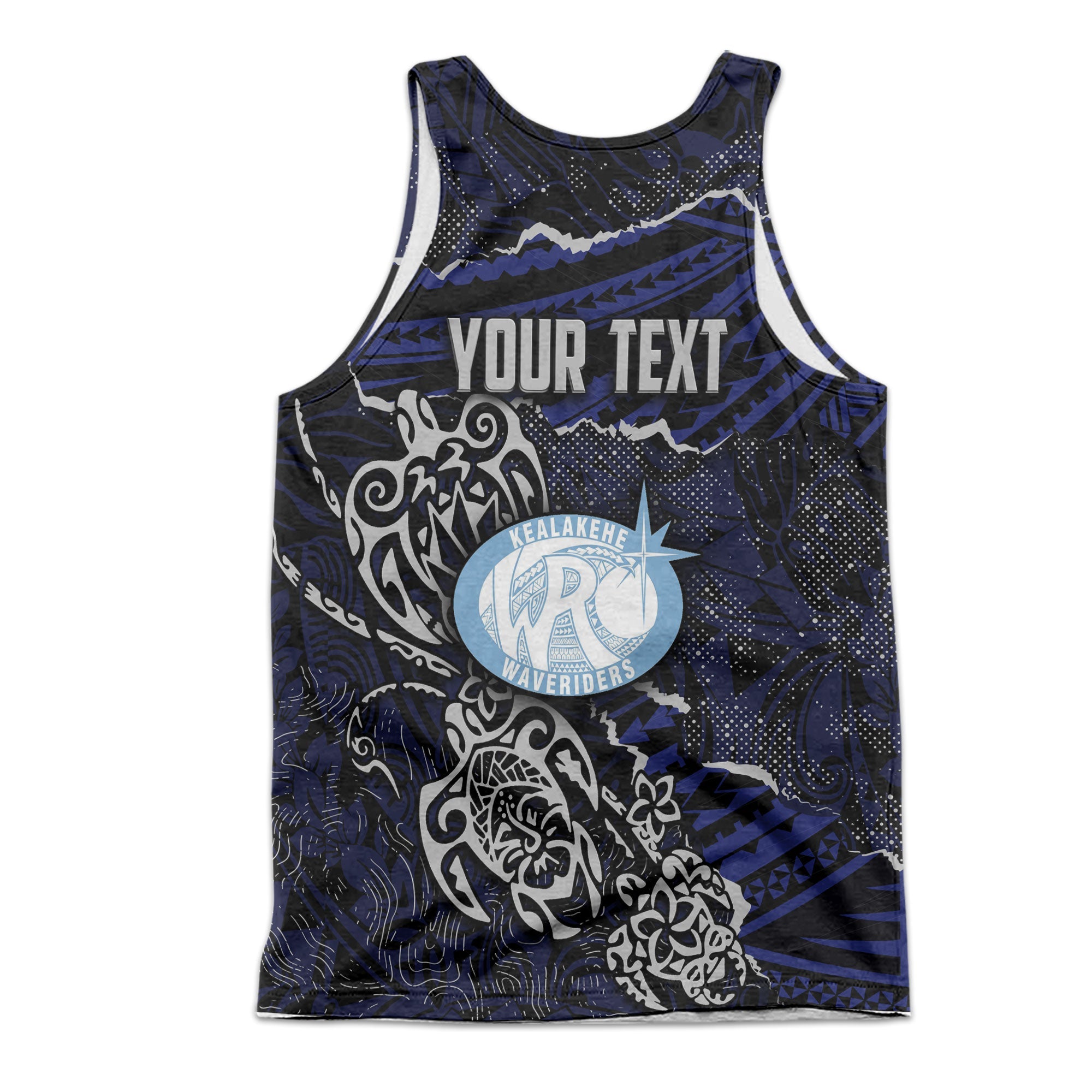 Hawaii Kealakehe High School Custom Men Tank Top Polynesian Turtle Style