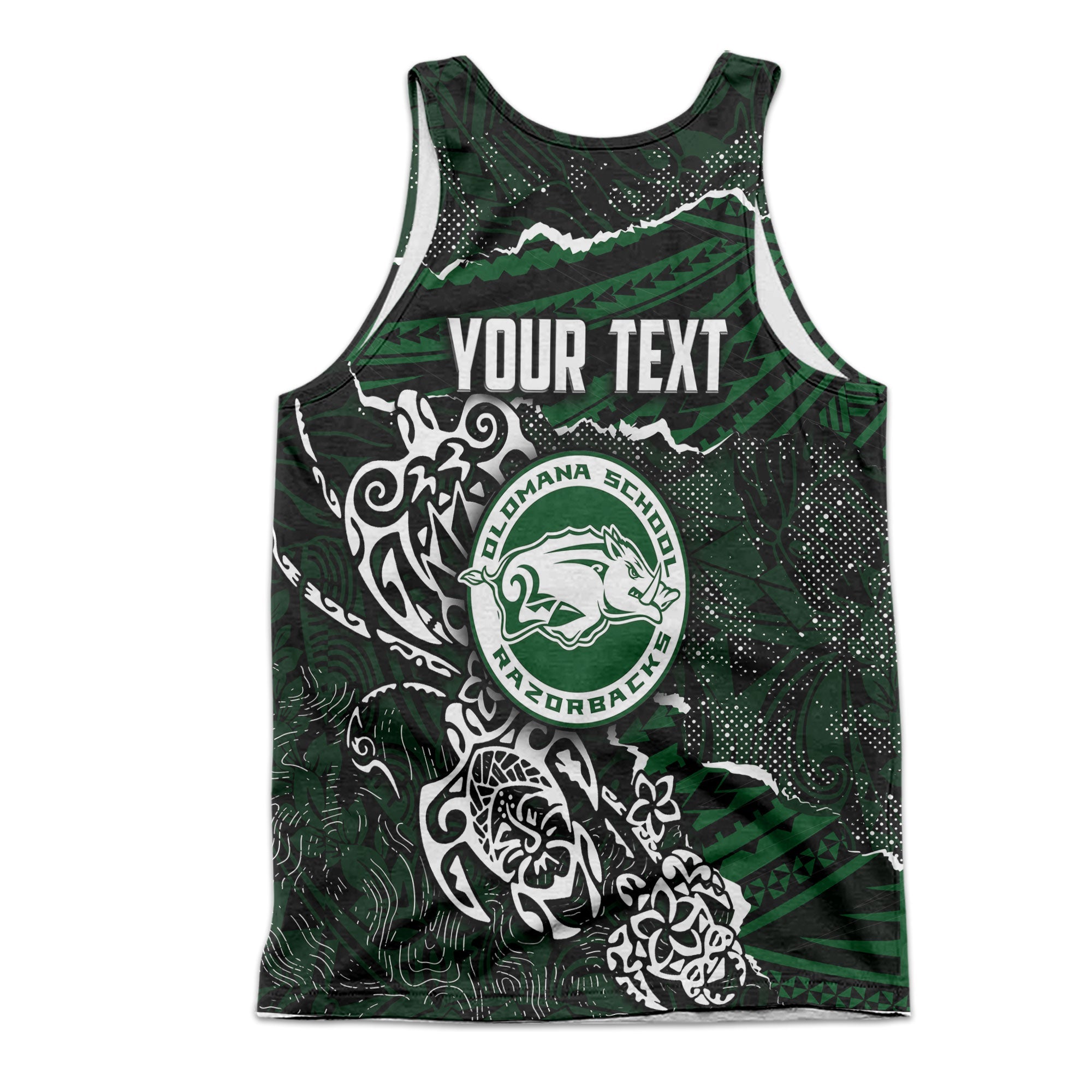 Hawaii Olomana High & Intermediate School Custom Men Tank Top Polynesian Turtle Style