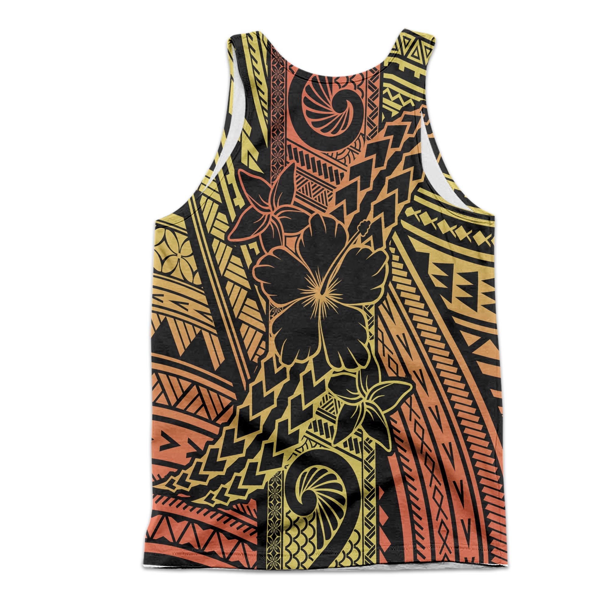 Hawaiian Reggae Men Tank Top Polynesian Hibiscus Style