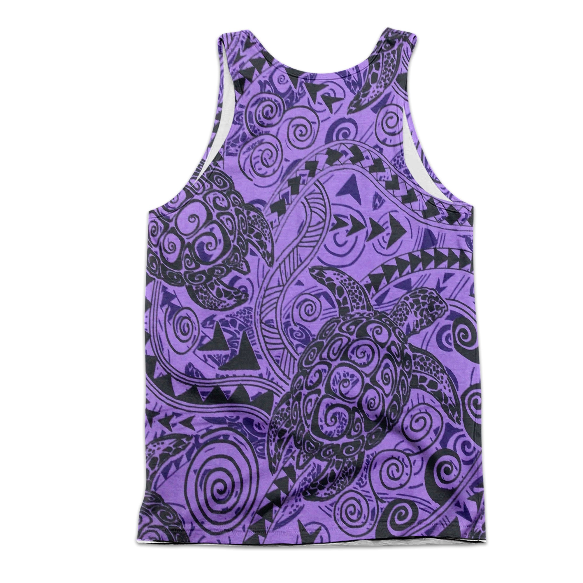 Hawaii Polynesian Turtle Men Tank Top Purple Style