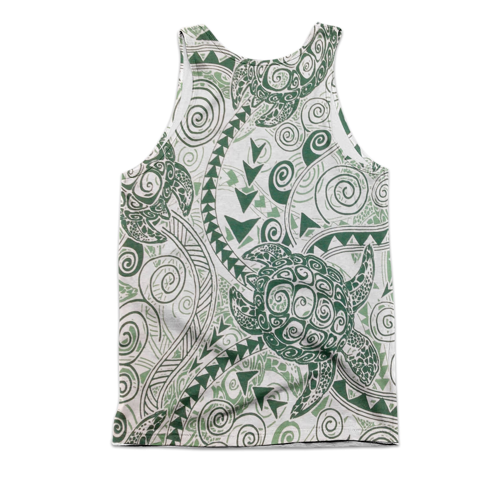 Hawaii Polynesian Turtle Men Tank Top Green Style