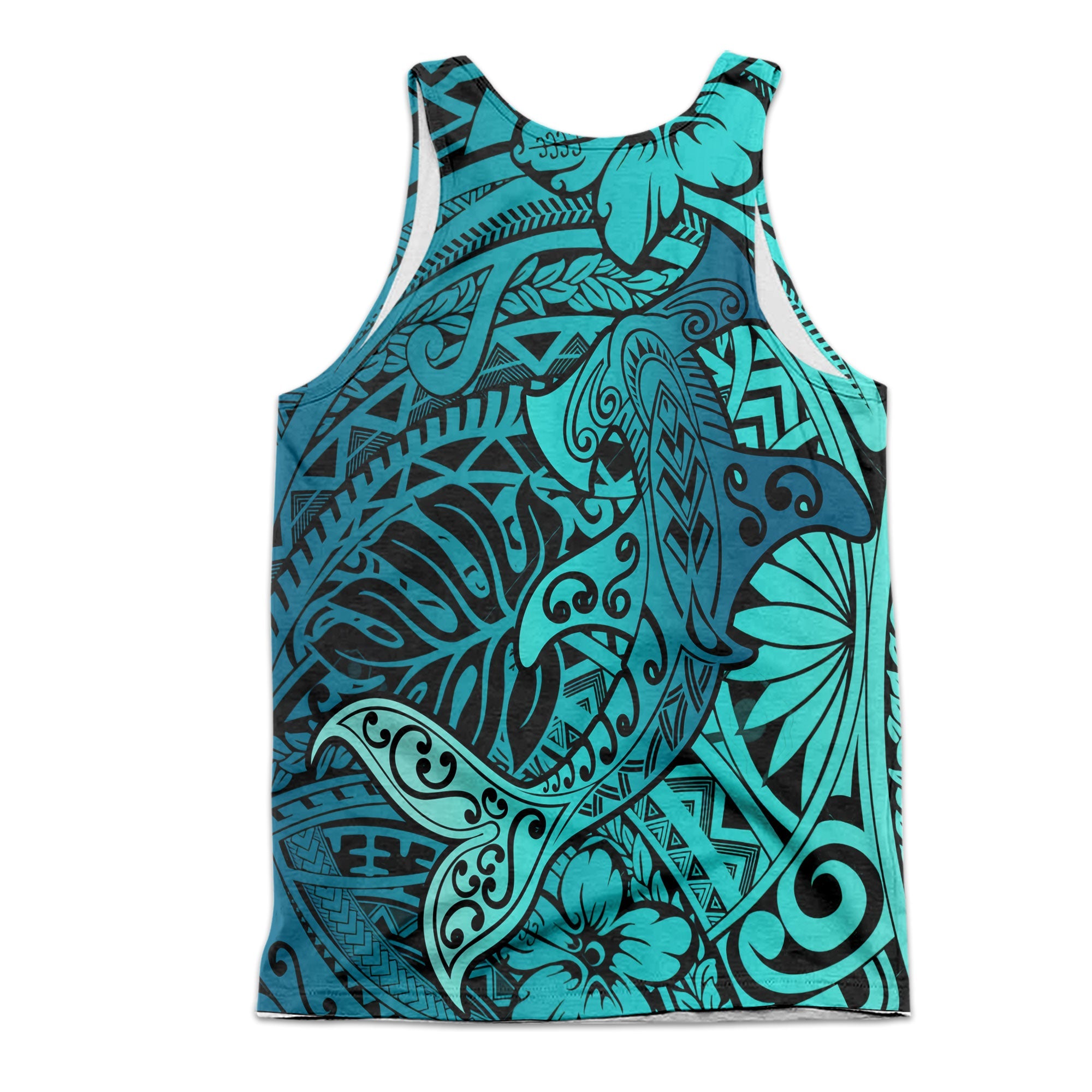 Hawaii Hammerhead Shark Men Tank Top Light See Blue Style