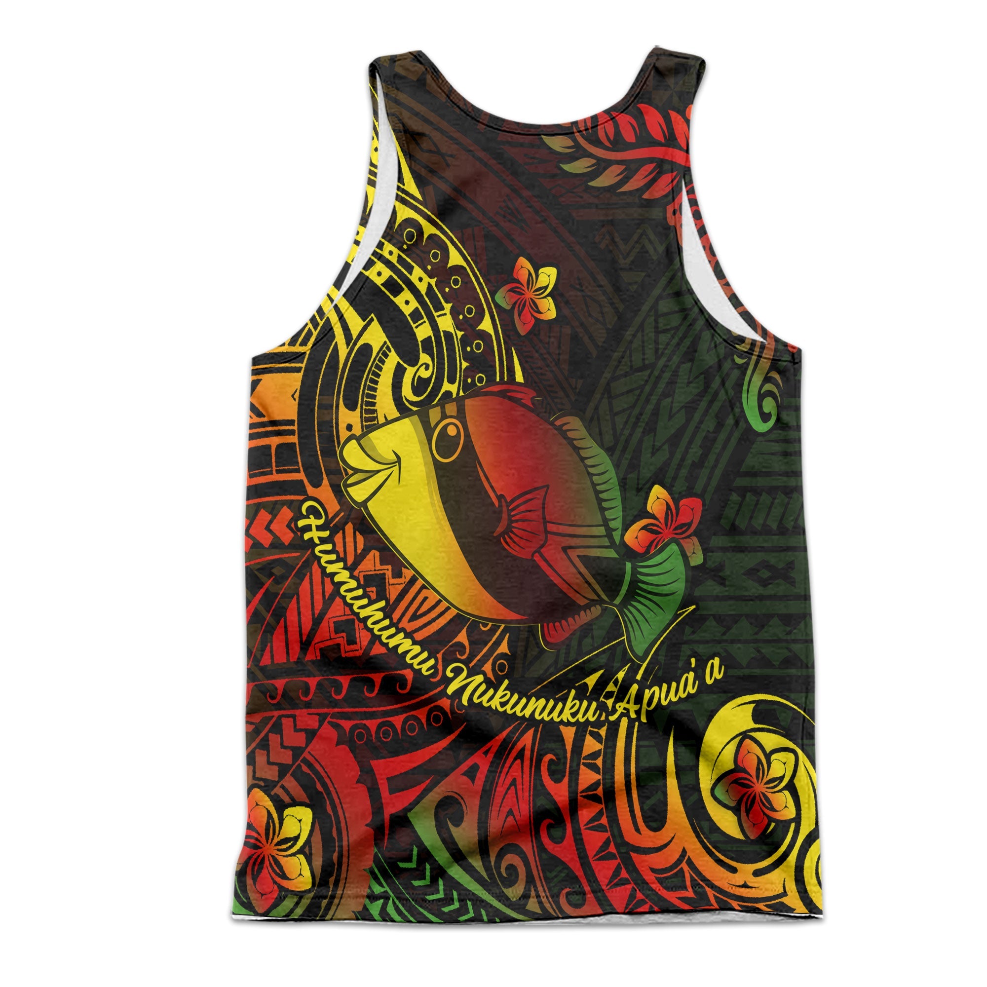 Hawaii Humuhumu Fish Men Tank Top Reggae Style