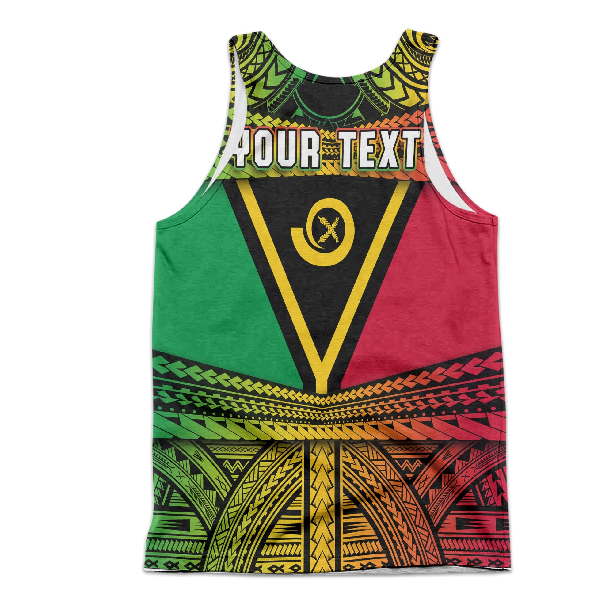 Custom Vanuatu Flag & Coat Of Arms Men Tank Top Reggae Style