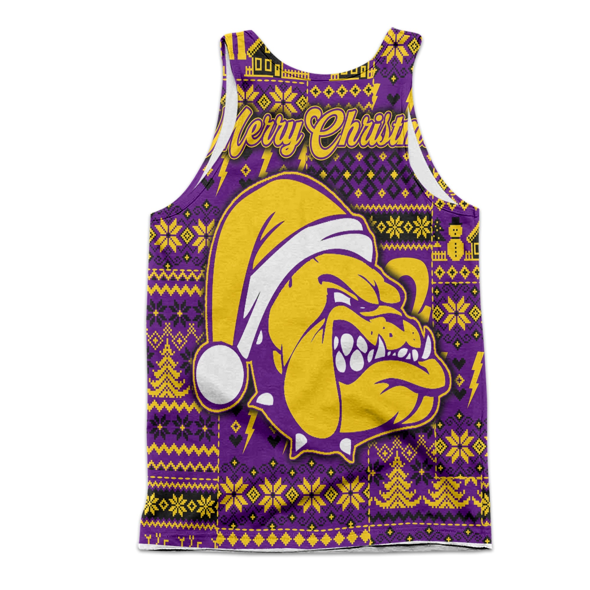 Fraternity Tank Top - OPP Christmas Men Tank Top Bulldog & Santa Claus Omega Style