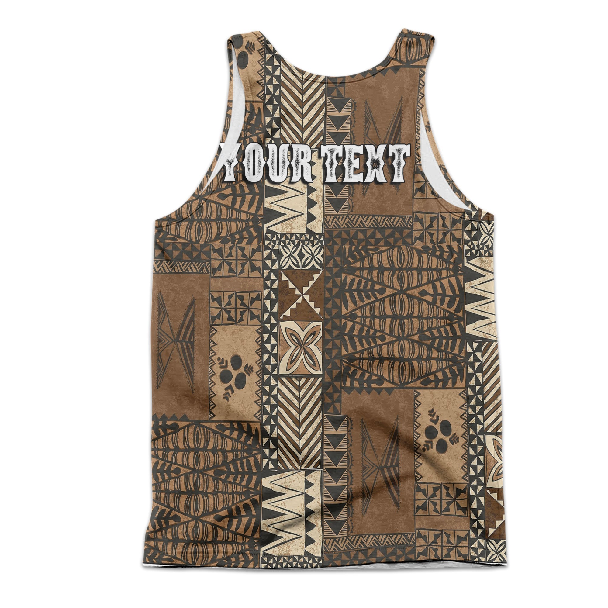 Custom Tonga Men Tank Top Ngatu Tapa Style