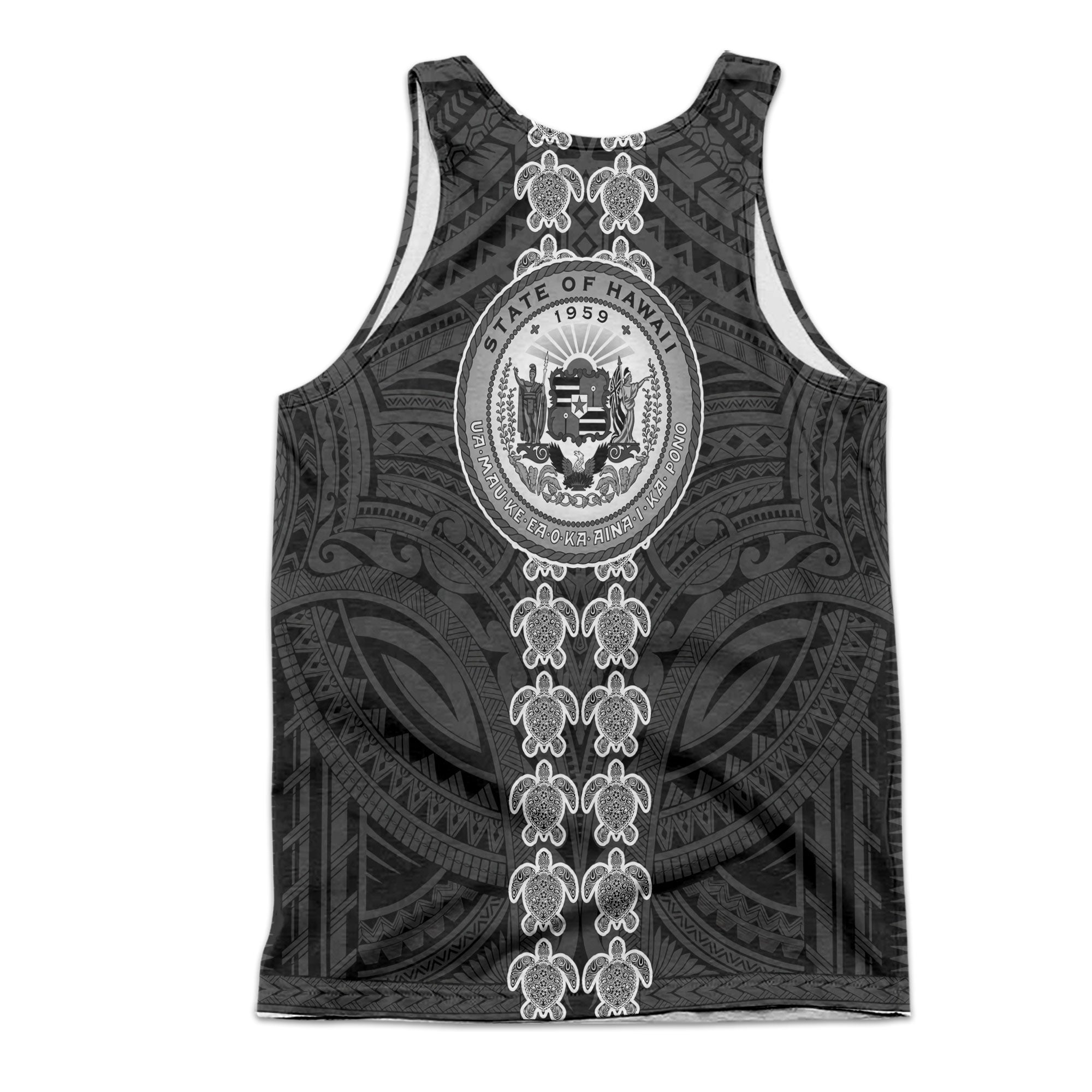 Hawaii Seal Polynesian Turtle Line Men Tank Top