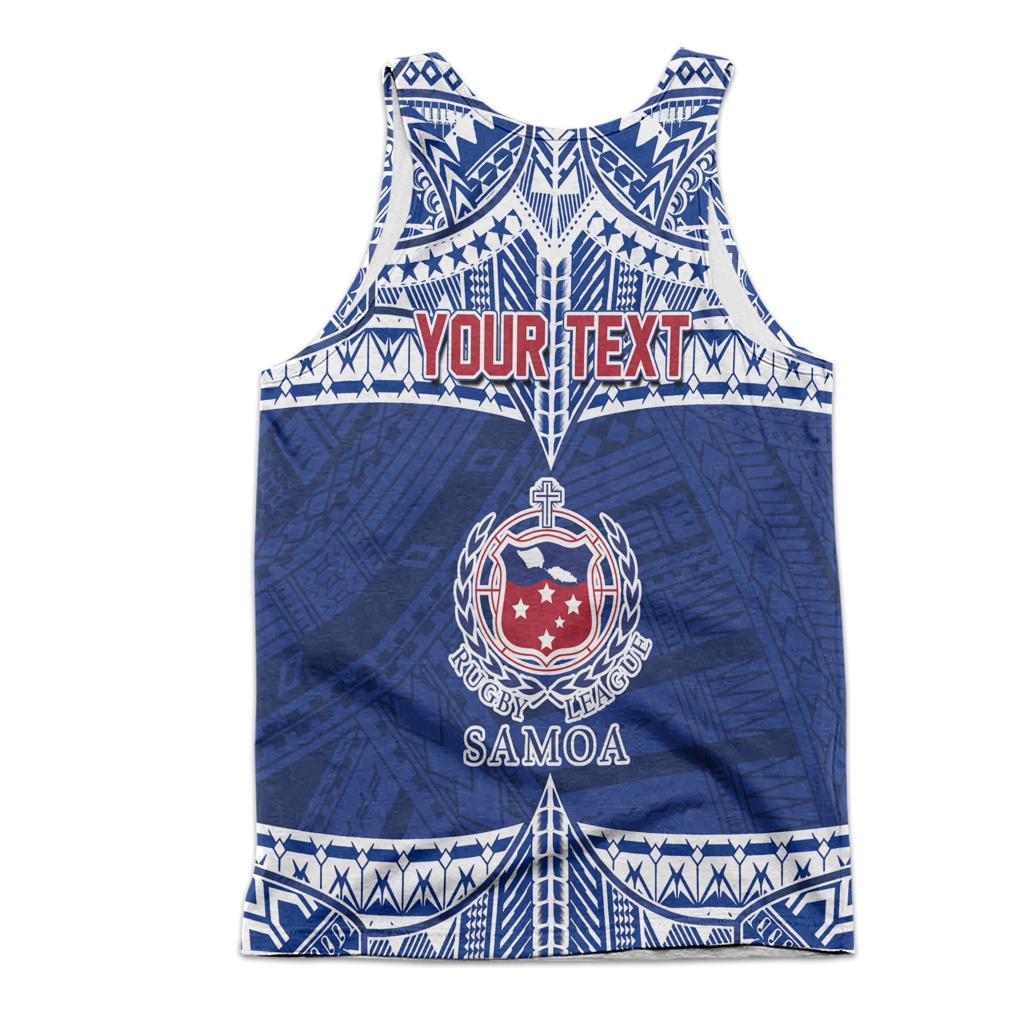 Custom Samoa TOA Rugby Men Tank Top Map Style