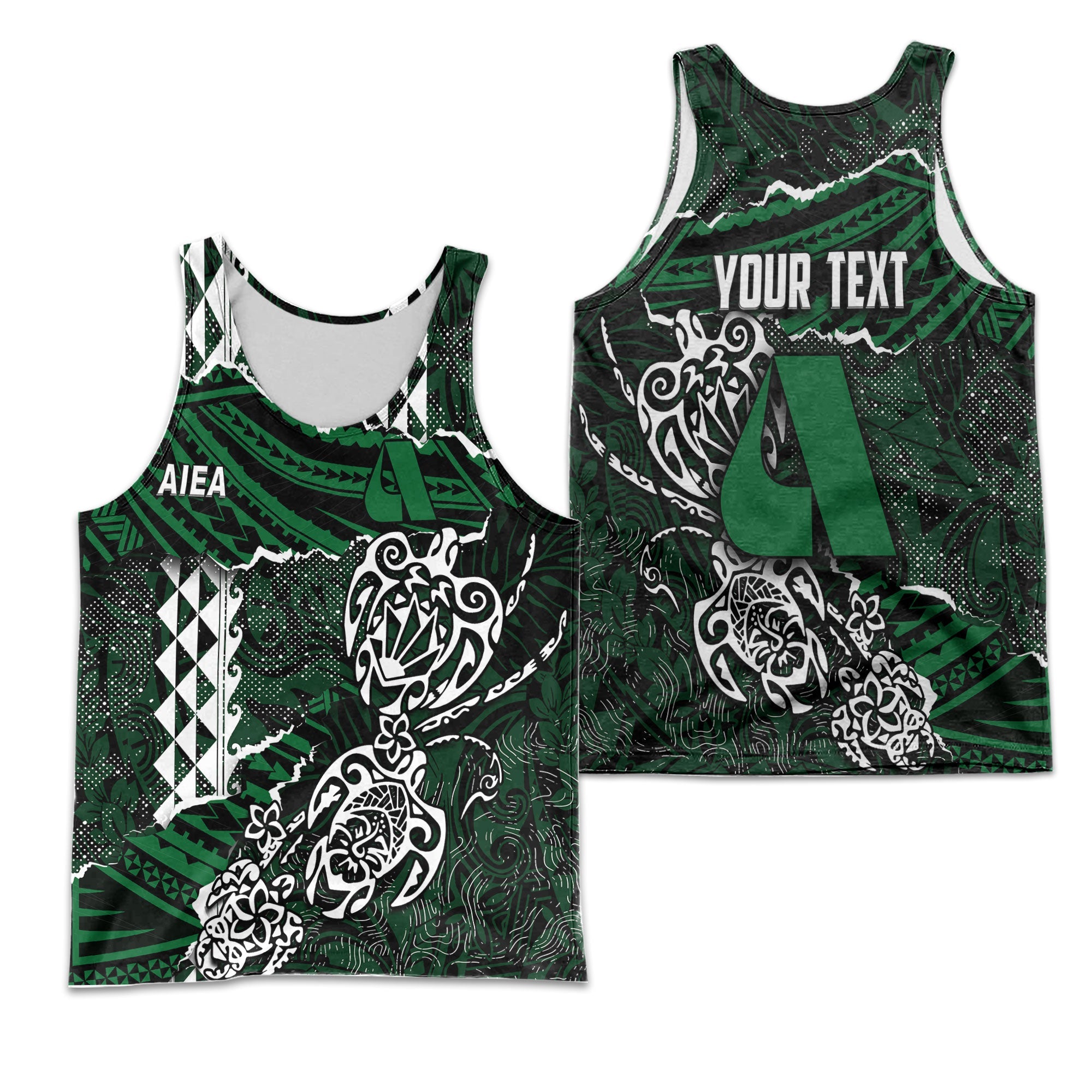 Hawaii Aiea High School Custom Men Tank Top Polynesian Turtle Style