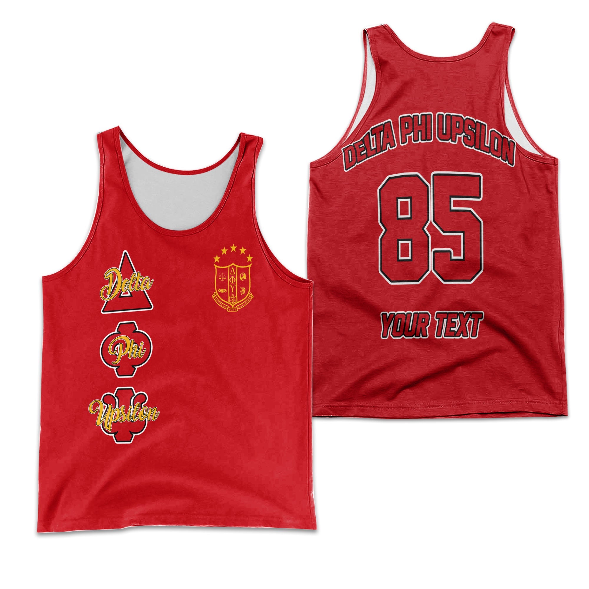 Fraternity Tank Top - Personalized Delta Phi Upsilon Men Tank Top Original Red Style