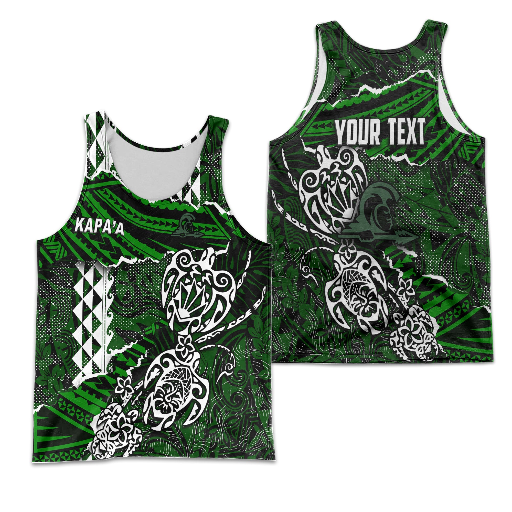 Hawaii Kapaa High School Custom Men Tank Top Polynesian Turtle Style