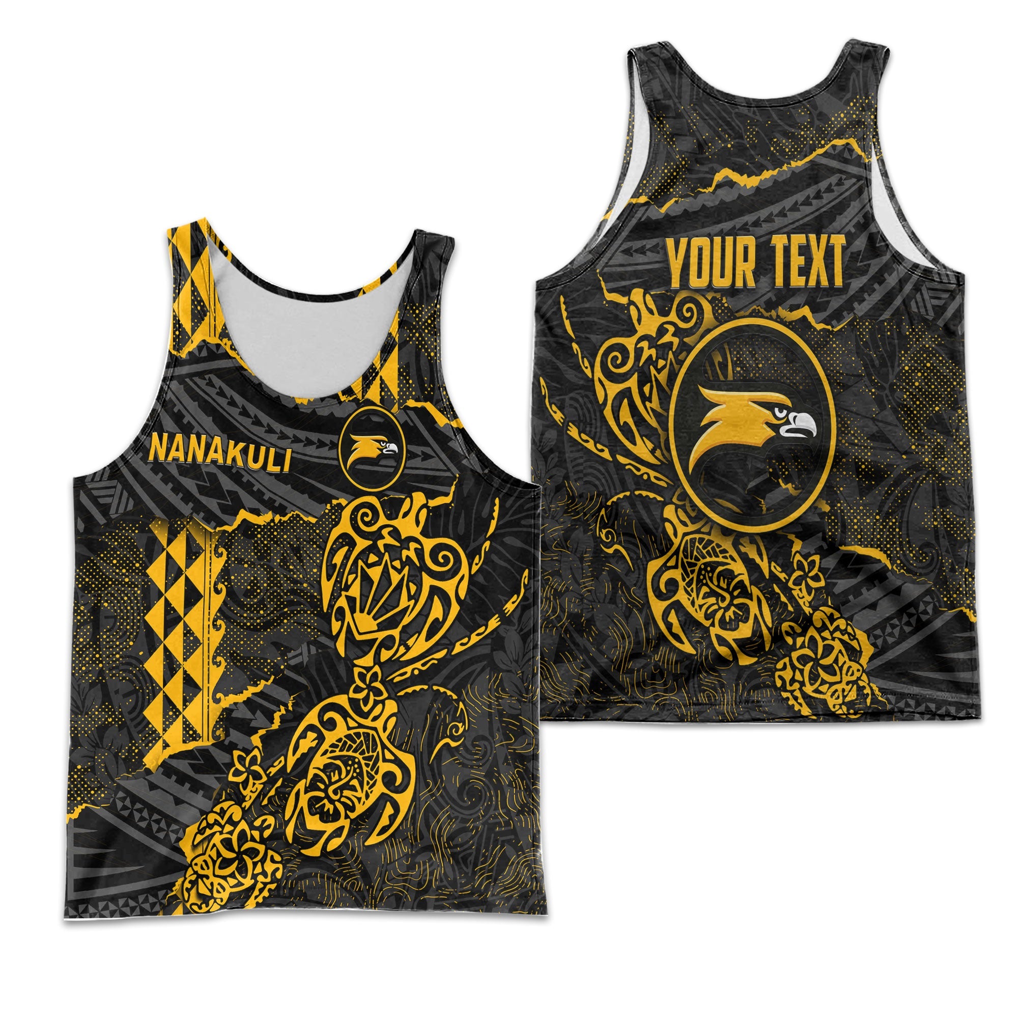 Hawaii Nanakuli High School Custom Men Tank Top Polynesian Turtle Style