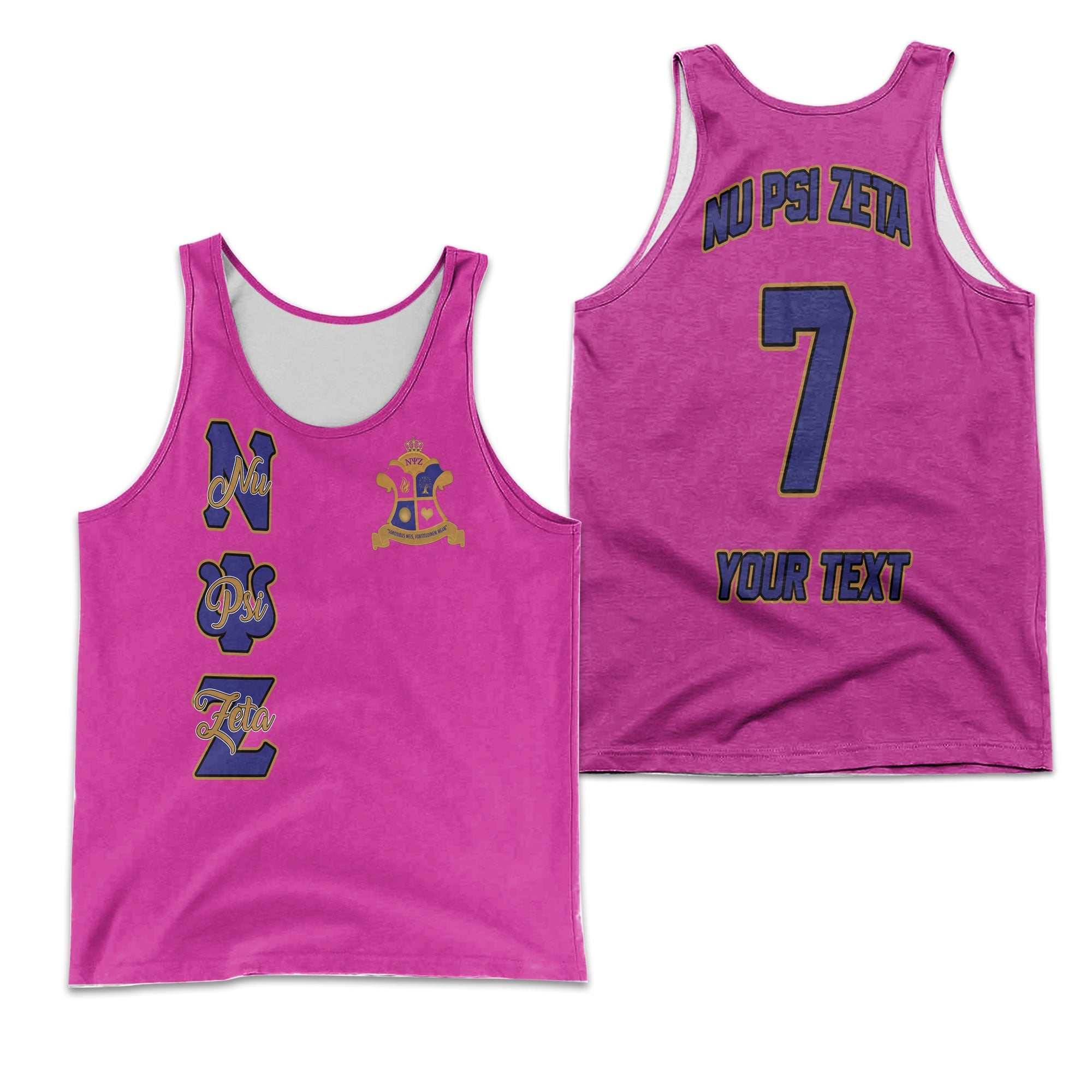 Sorority Tank Top - Personalized Nu Psi Zeta Men Tank Top Original Pink Style