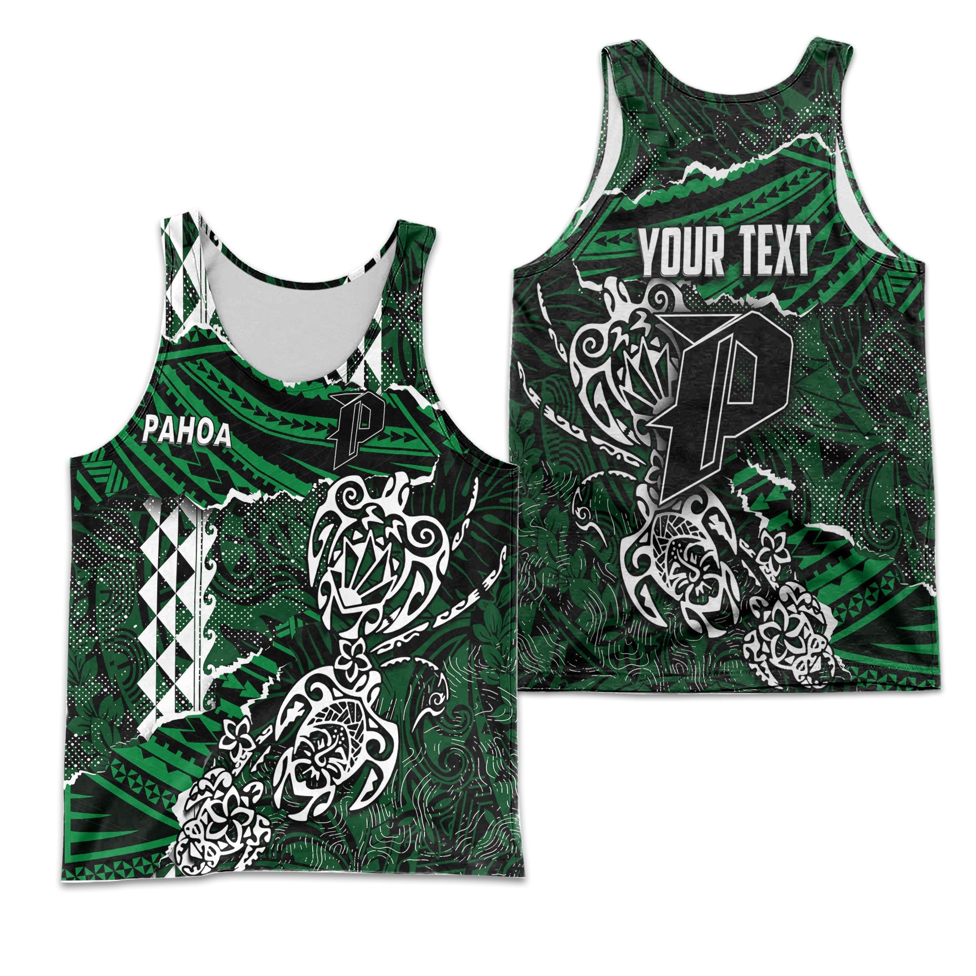 Hawaii Pahoa High & Intermediate School Custom Men Tank Top Polynesian Turtle Style