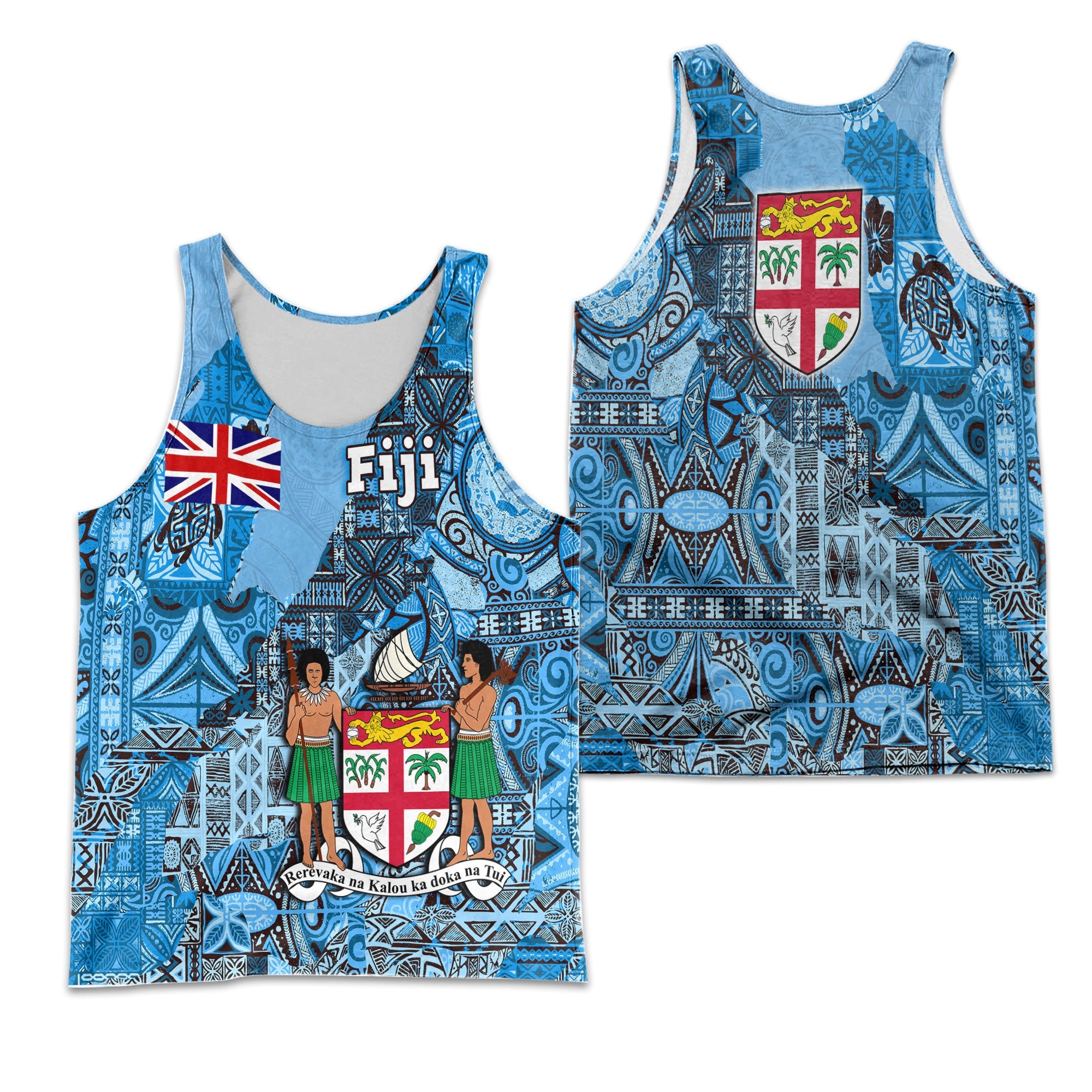 Fiji Flag & Coat Of Arms Men Tank Top