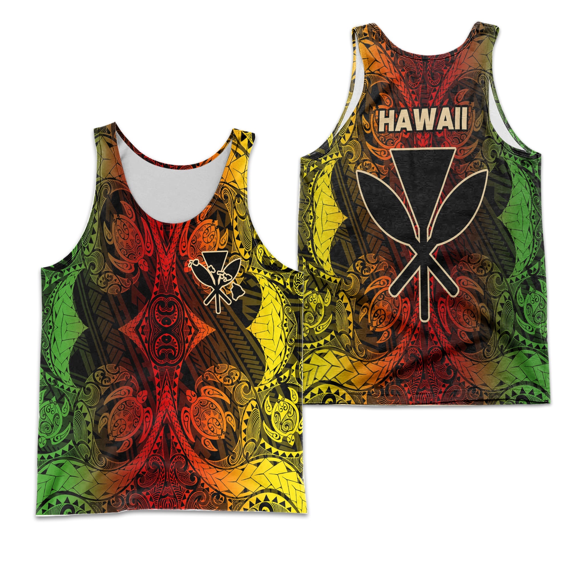 Kanaka Maoli Hawaii Men Tank Top Reggae Style