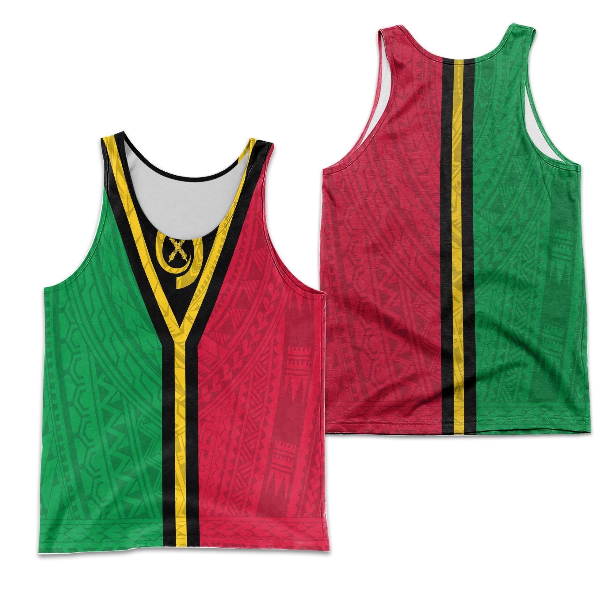 Vanuatu Men Tank Top Polynesian Flag Style