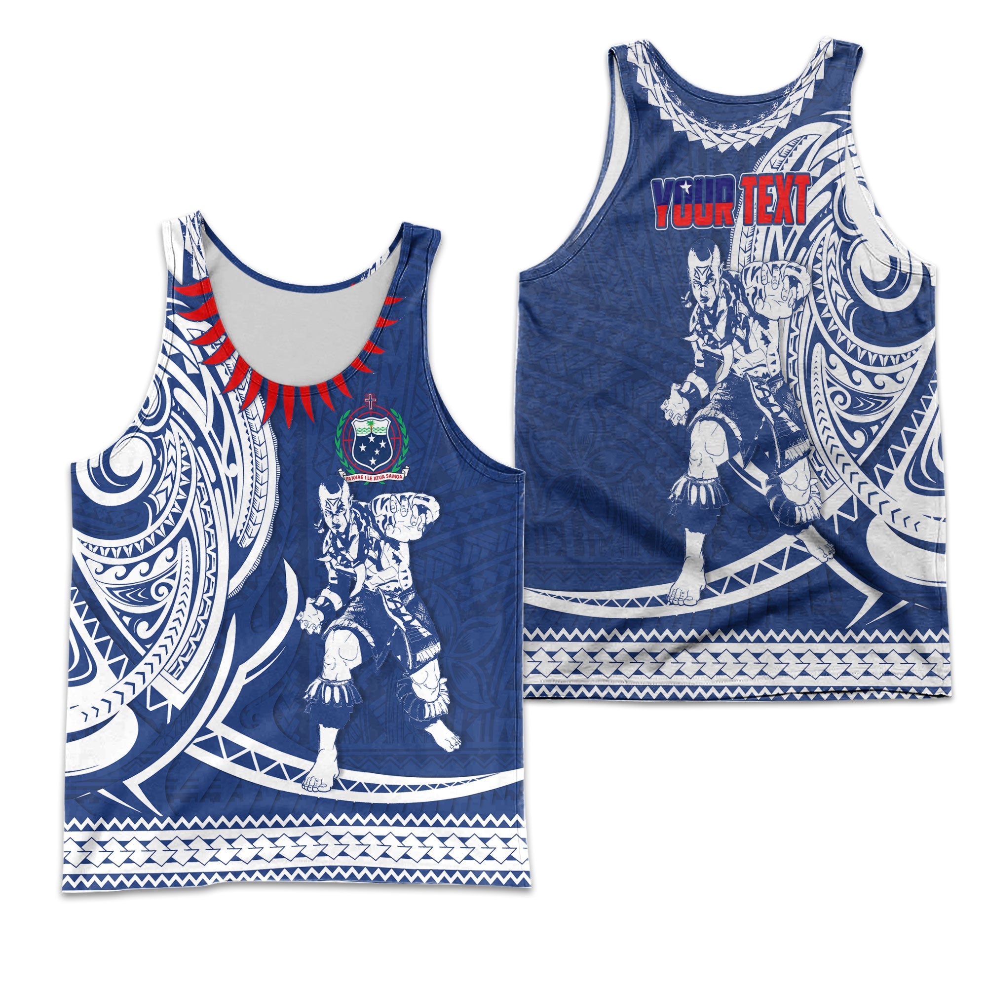 Custom Samoa Men Tank Top Warrior Ula Nifo Style