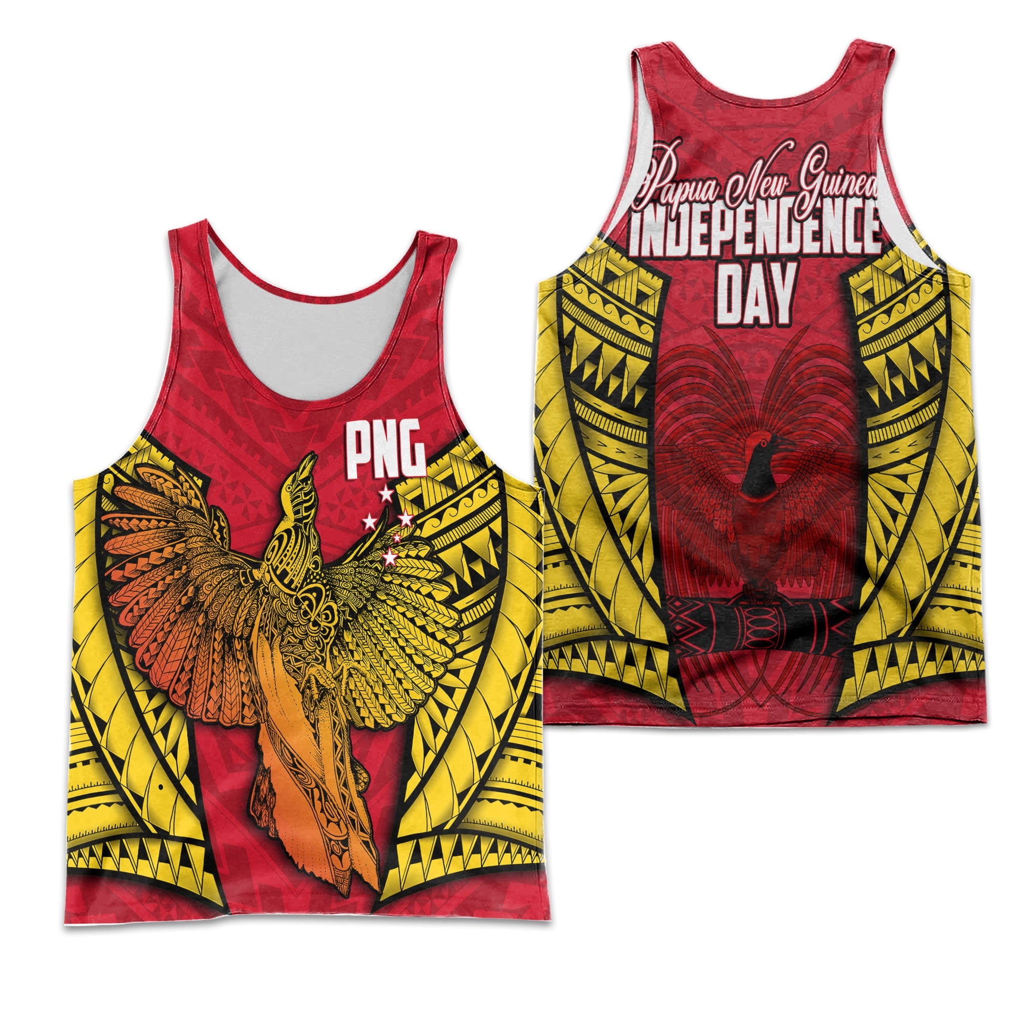 Papua New Guinea Independence Day Men Tank Top Raggiana Bird of Paradise Style