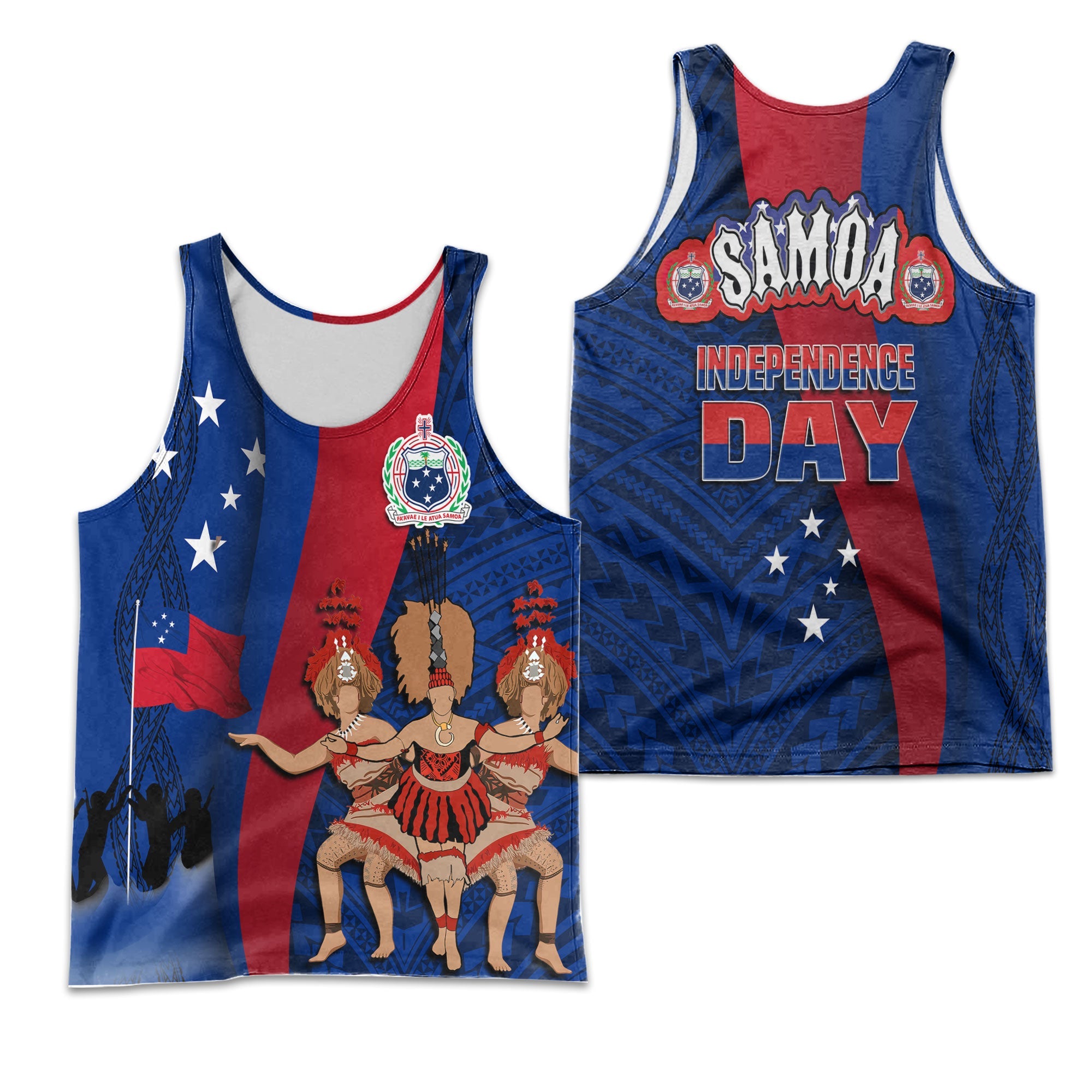 Samoa Independence Day Men Tank Top Celebrating Dance Style