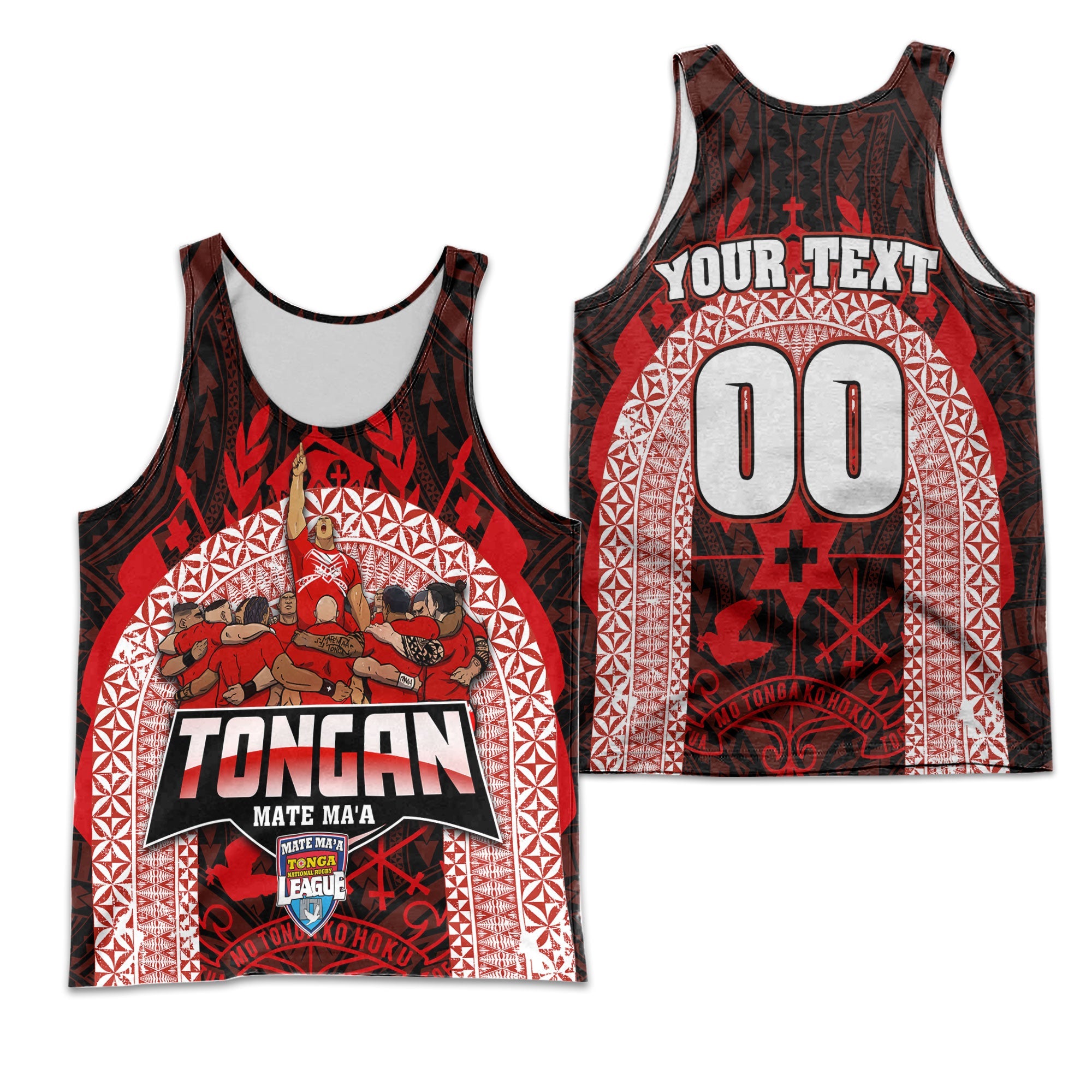 Custom Tonga Mate Ma'a Rugby League Men Tank Top