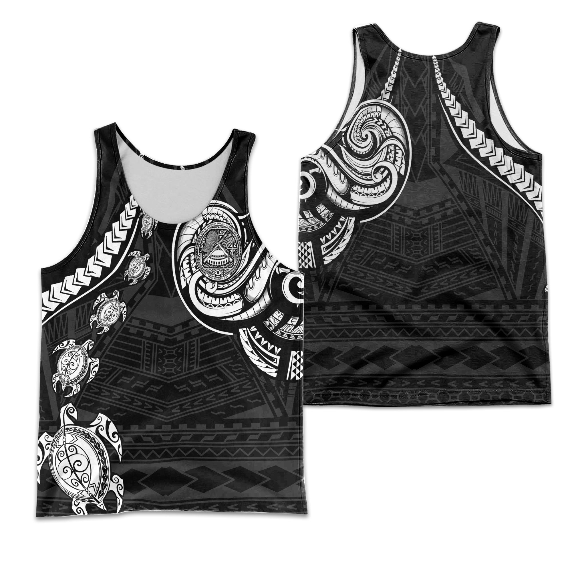 Seal Of American Samoa Men Tank Top Turtle Style