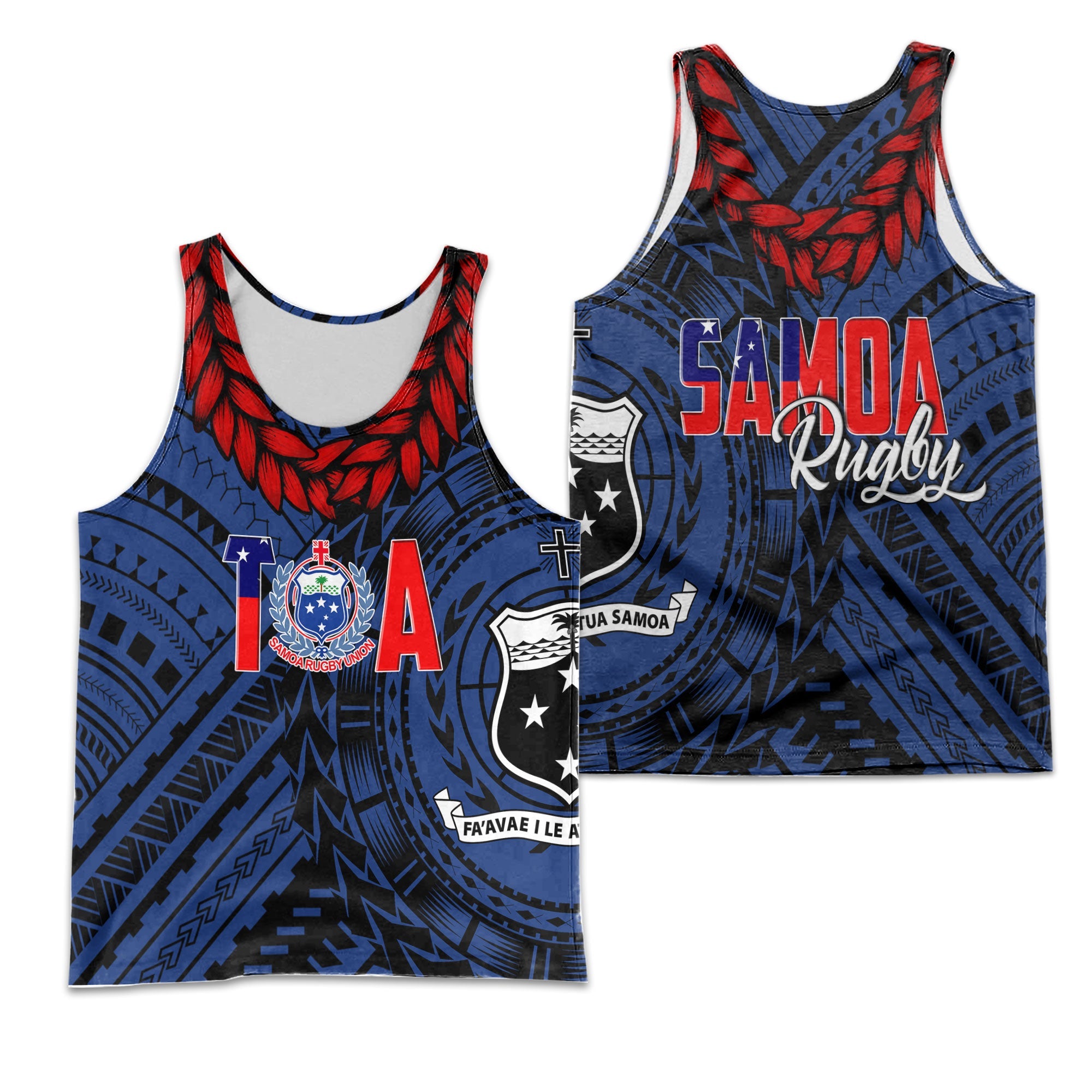 Samoa TOA Rugby Men Tank Top Ulafala Style