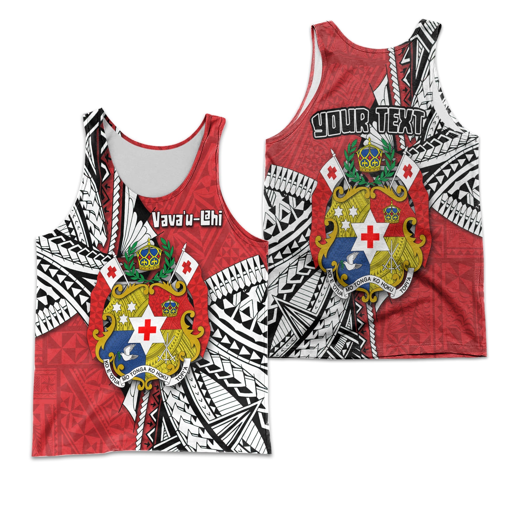 Custom Tonga Vava'u Lahi Coat Of Arms Men Tank Top