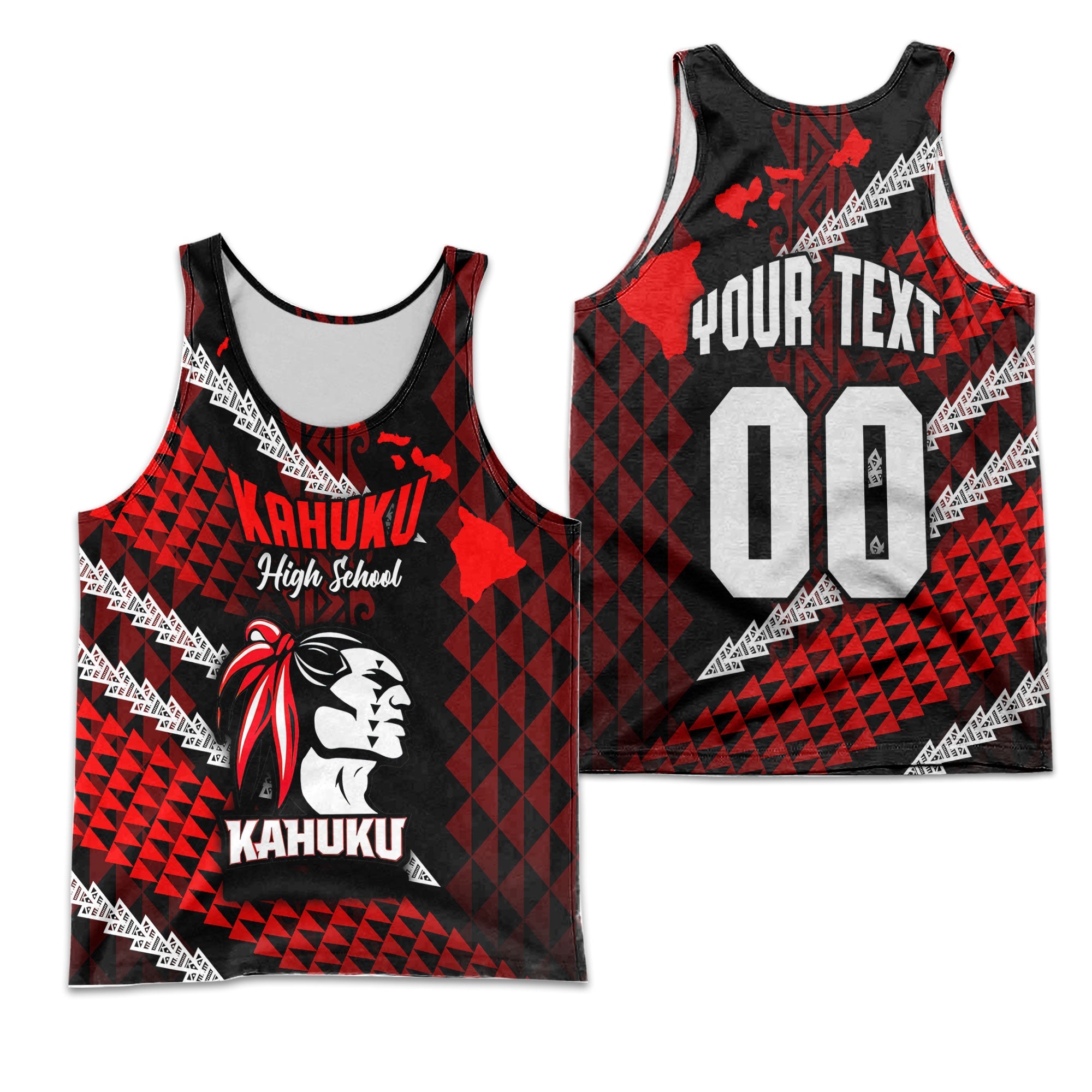 Hawaii Kahuku High & Intermediate School Custom Men Tank Top Map Style