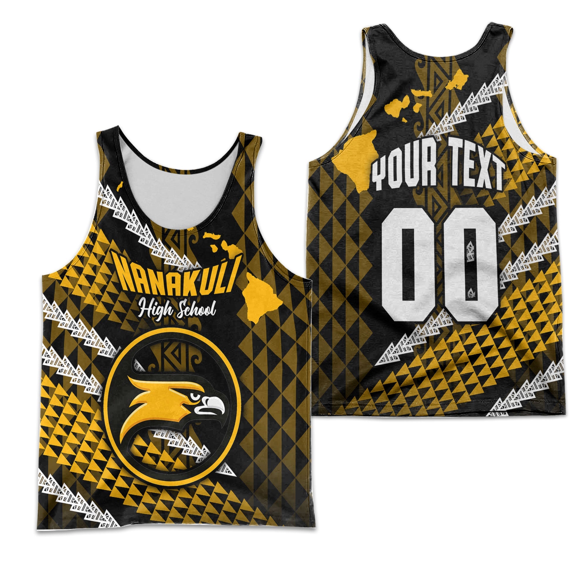 Hawaii Nanakuli High School Custom Men Tank Top Map Style