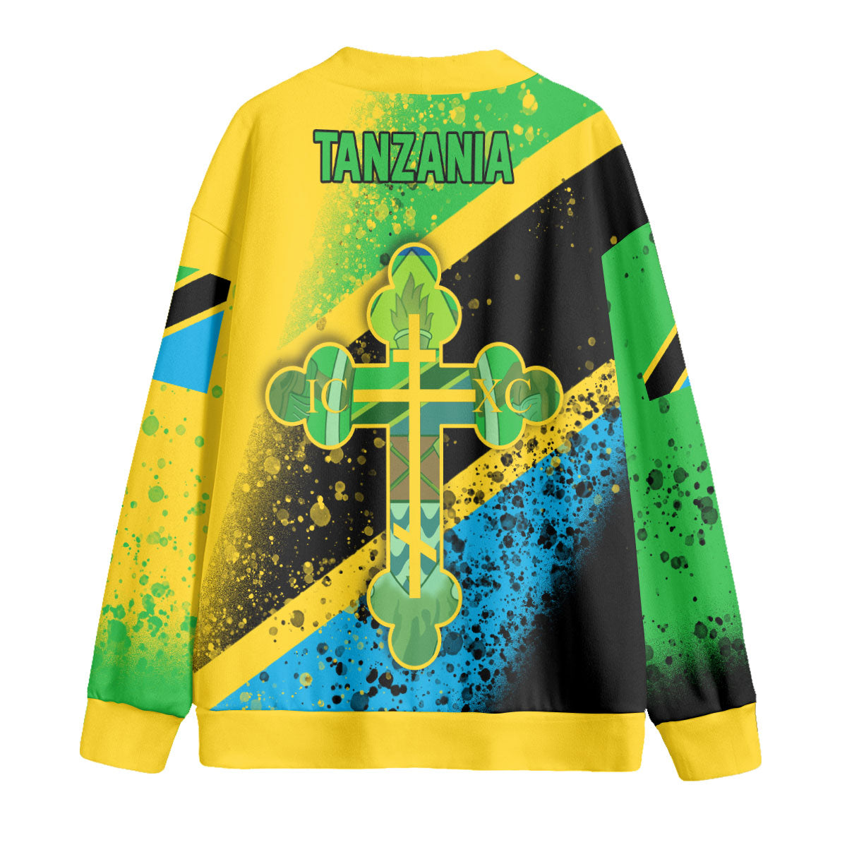 Tanzania Fleece Cardigan Flag & Coat Of Arms Orthodox Style