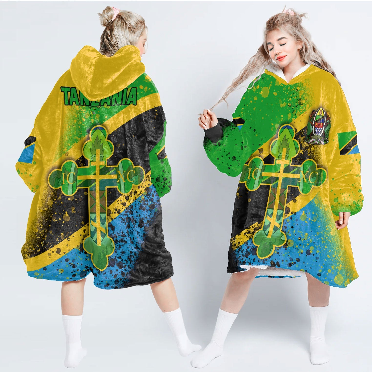 Tanzania Snug Hoodie Flag & Coat Of Arms Orthodox Style