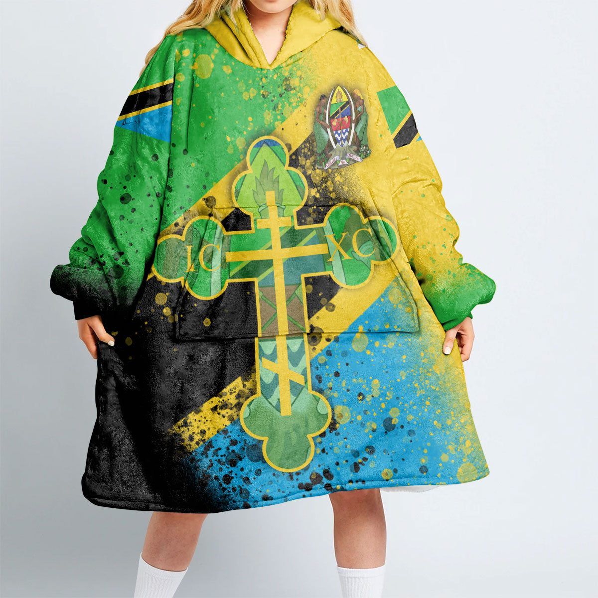 Tanzania Snug Hoodie Flag & Coat Of Arms Orthodox Style