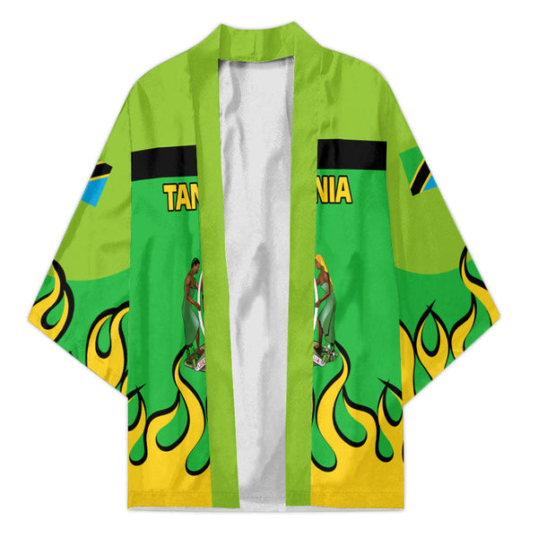 Tanzania Kimono Flag & Coat Of Arms Fire Hockey Style