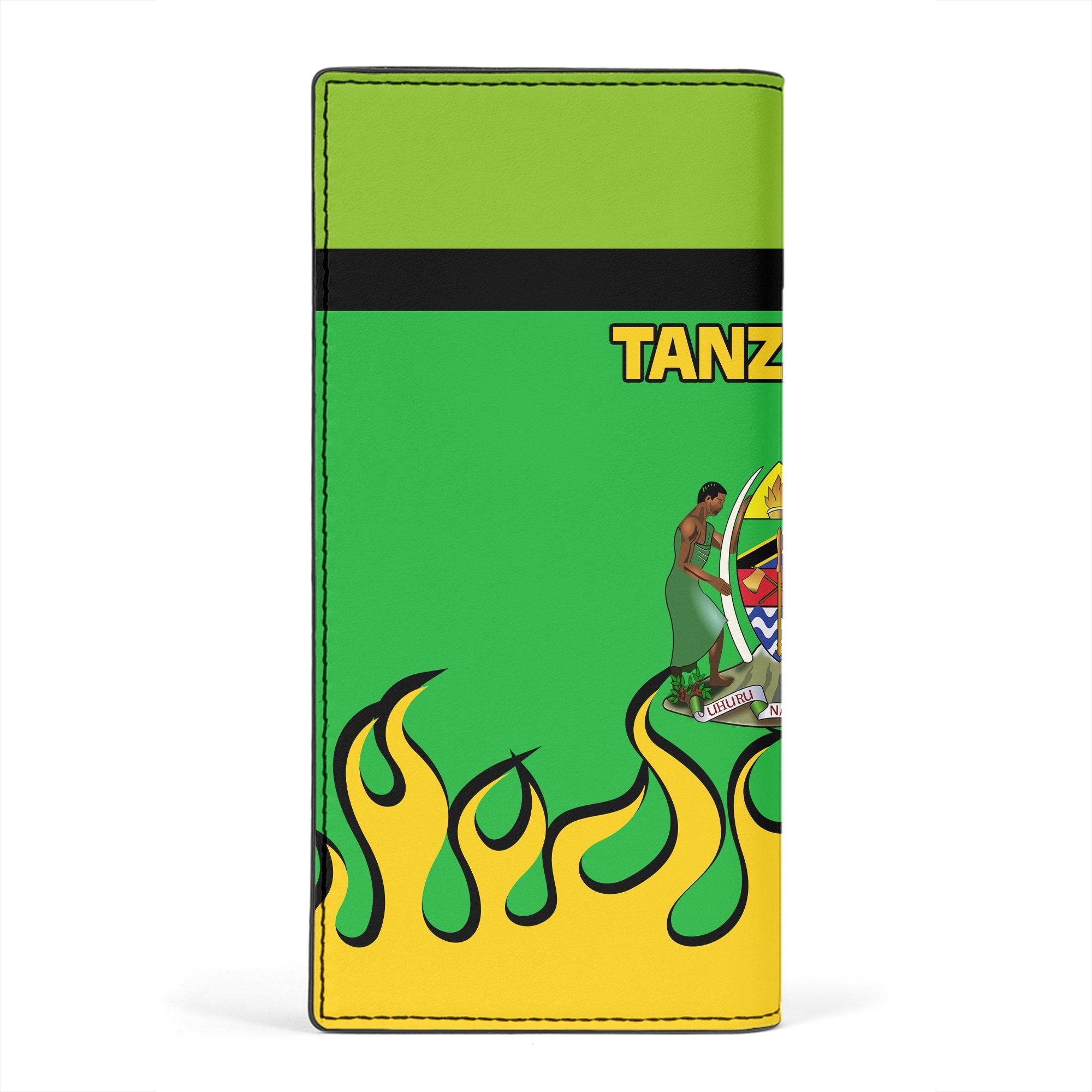 Tanzania Leather Wallet Flag & Coat Of Arms Fire Hockey Style