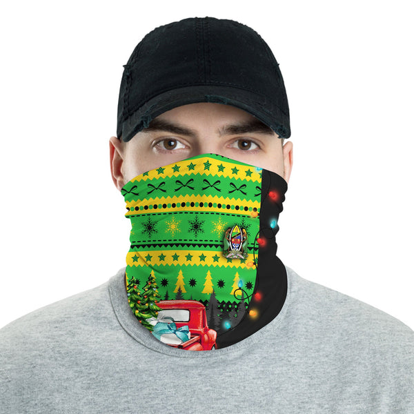 Tanzania Neck Gaiter Coat Of Arms Christmas Style