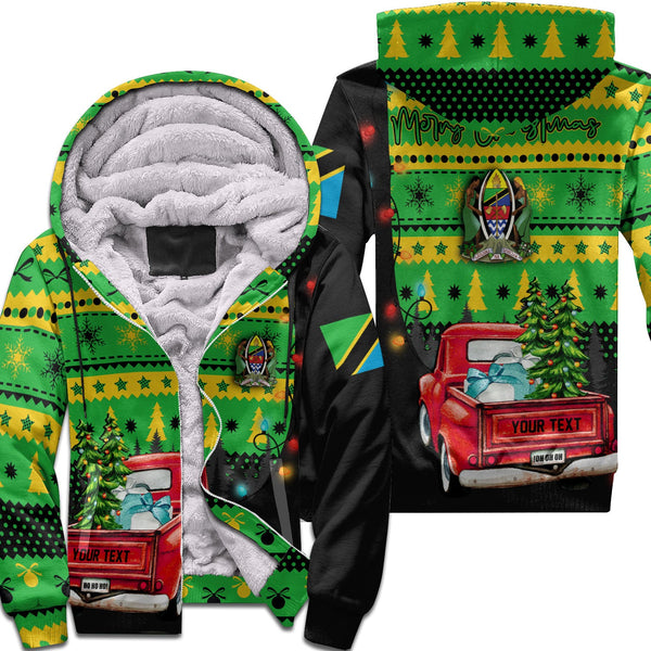 Tanzania Sherpa Hoodie Coat Of Arms Christmas Style