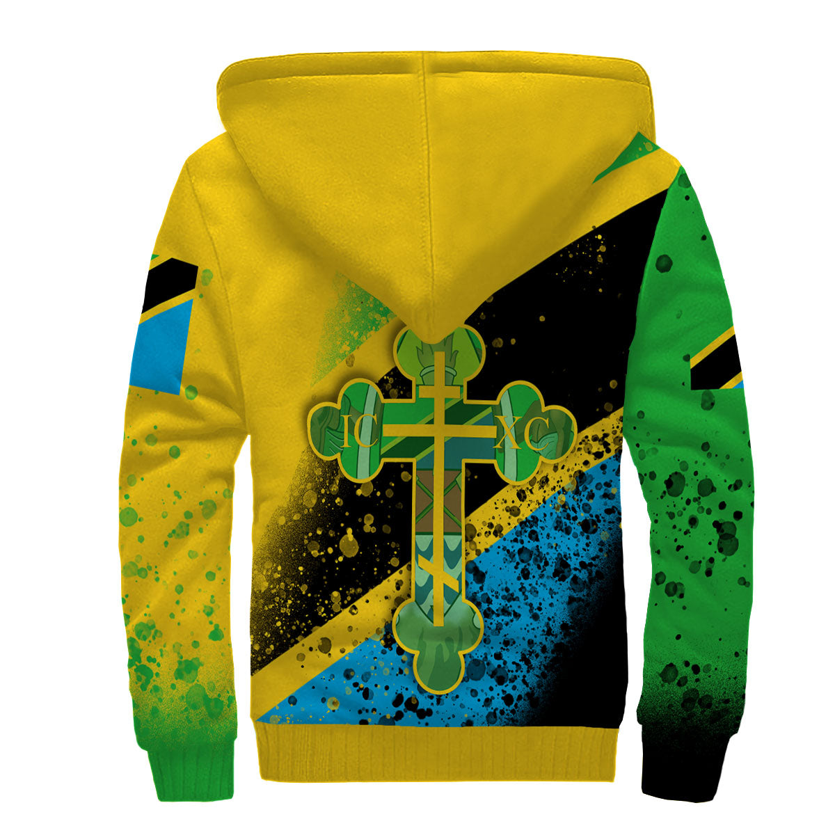 Tanzania Sherpa Hoodie Flag & Coat Of Arms Orthodox Style