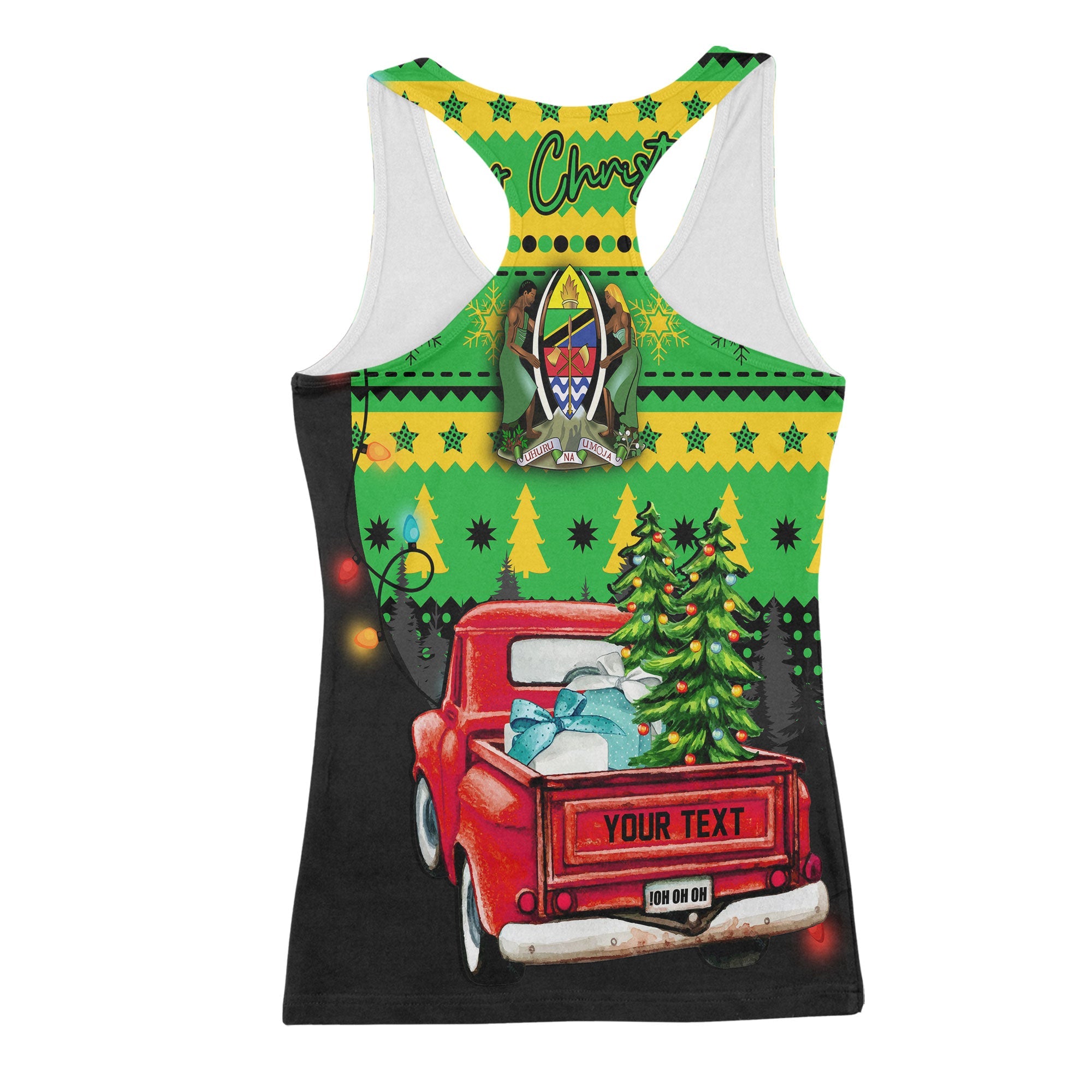 Tanzania Women Tank Top Coat Of Arms Christmas Style