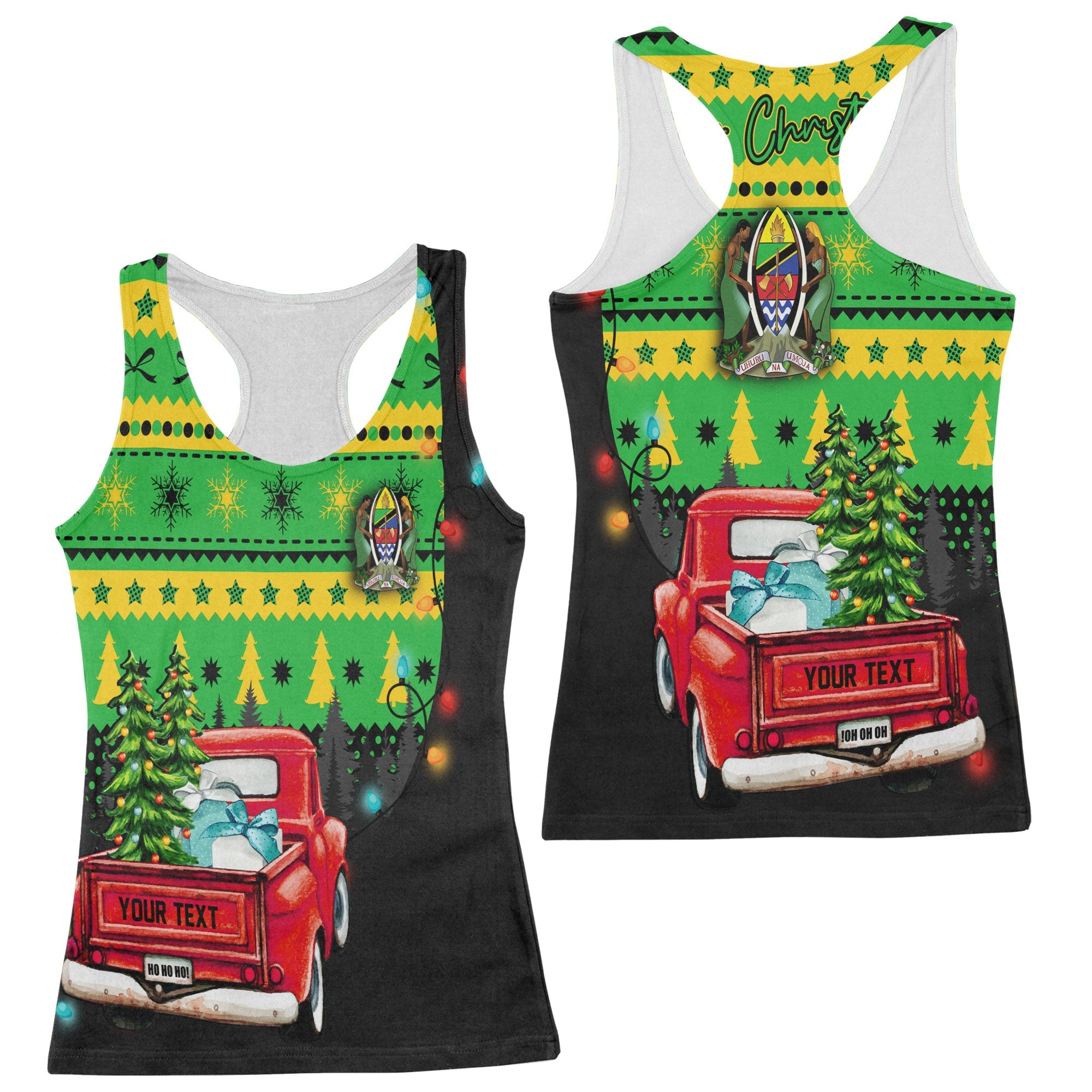 Tanzania Women Tank Top Coat Of Arms Christmas Style