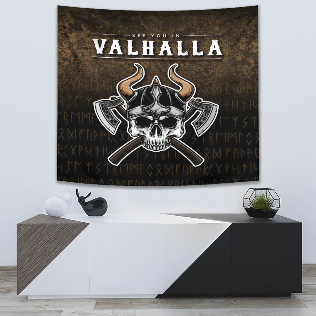 Viking Tapestry See You In Valhalla Viking Tapestry Nordic