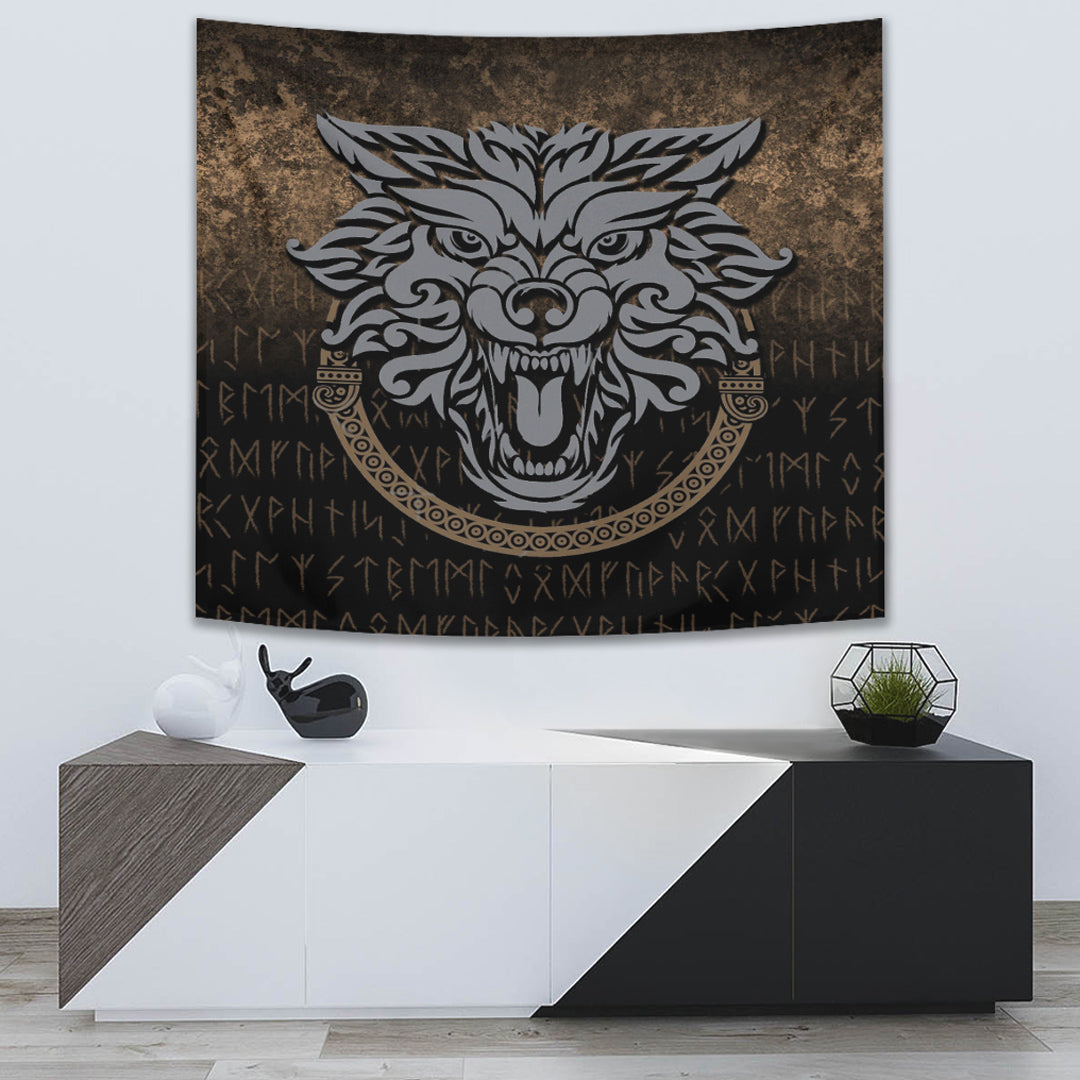 Viking Tapestry Norse Pagan Viking Tapestry Wolf